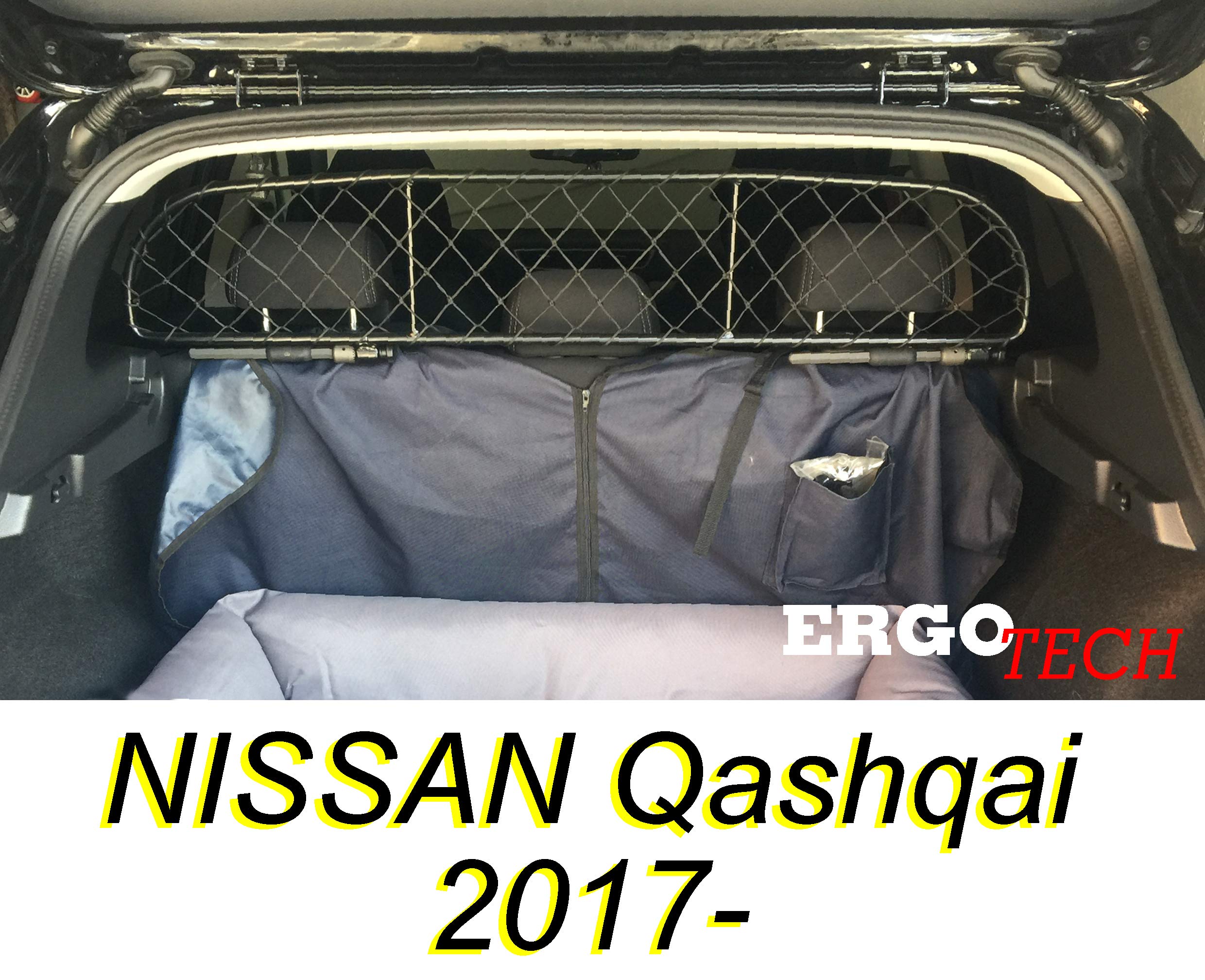 ERGOTECH Rejilla Separador protección para NISSAN Qashqai, RDA65-XXS16, para Perros y Maletas
