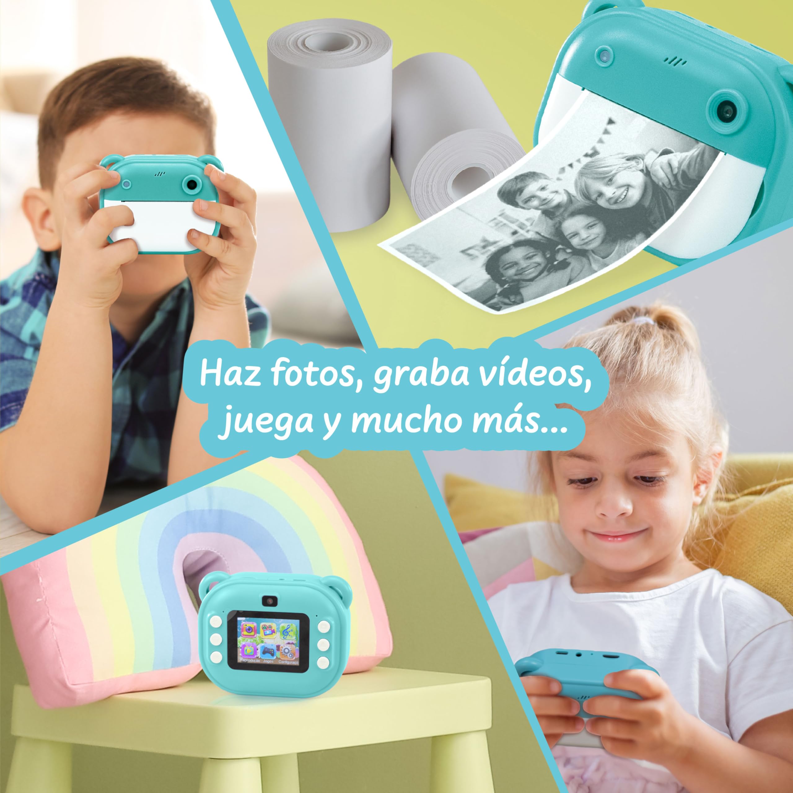 Science4you Cámara Instantánea para Niños – Captura Recuerdos con Esta Camara Fotos Infantil Instantanea con Papel de Impresión, Haz Clic y Obtén tu Foto Instantánea, Niños y Niñas de 4 5 6+ Años