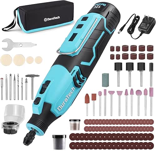 DURATECH Cordless Rotary Tool Kit, 12V Rotary Tool with 2.0Ah