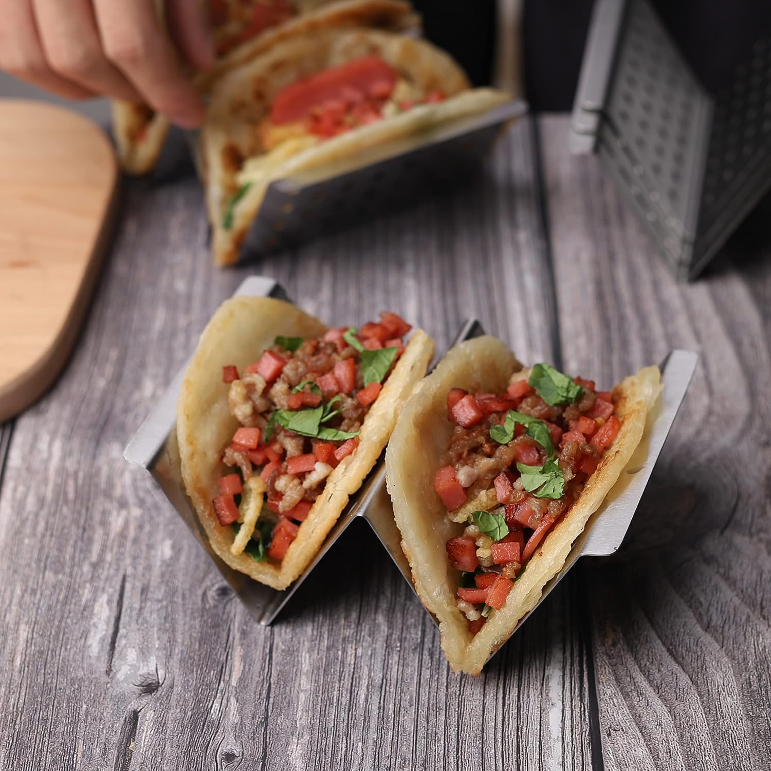 Taco Holders Stainless Steel Taco Holder Stands Set of 4