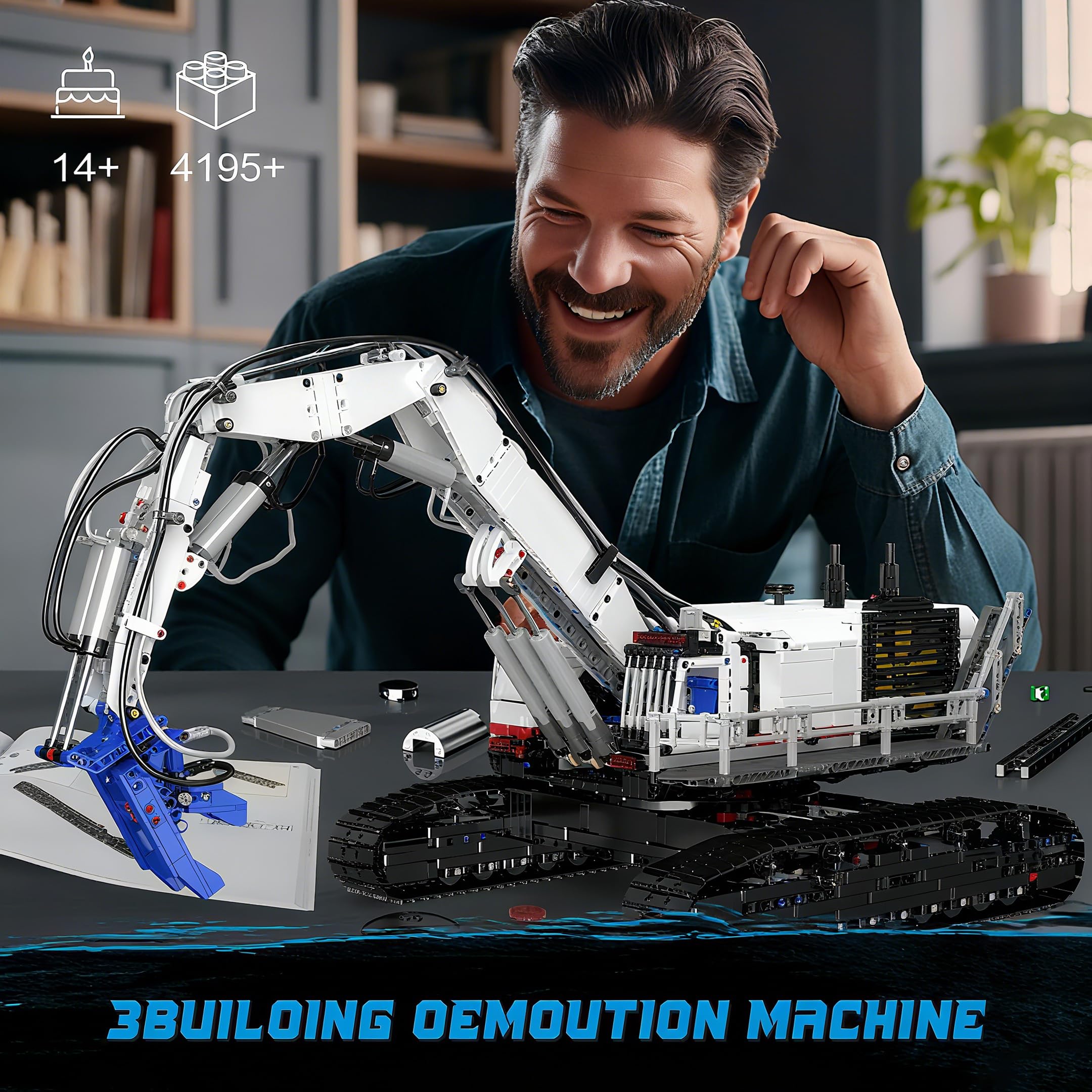 Mould King 17062 Tecnología Grúa Bloque Juguete, 4195 Piezas Tecnología Control Remoto Grúa Camión Grúa, Alta Tecnología Maqueta Bloques Regalo de Cumpleaños para Adolescentes