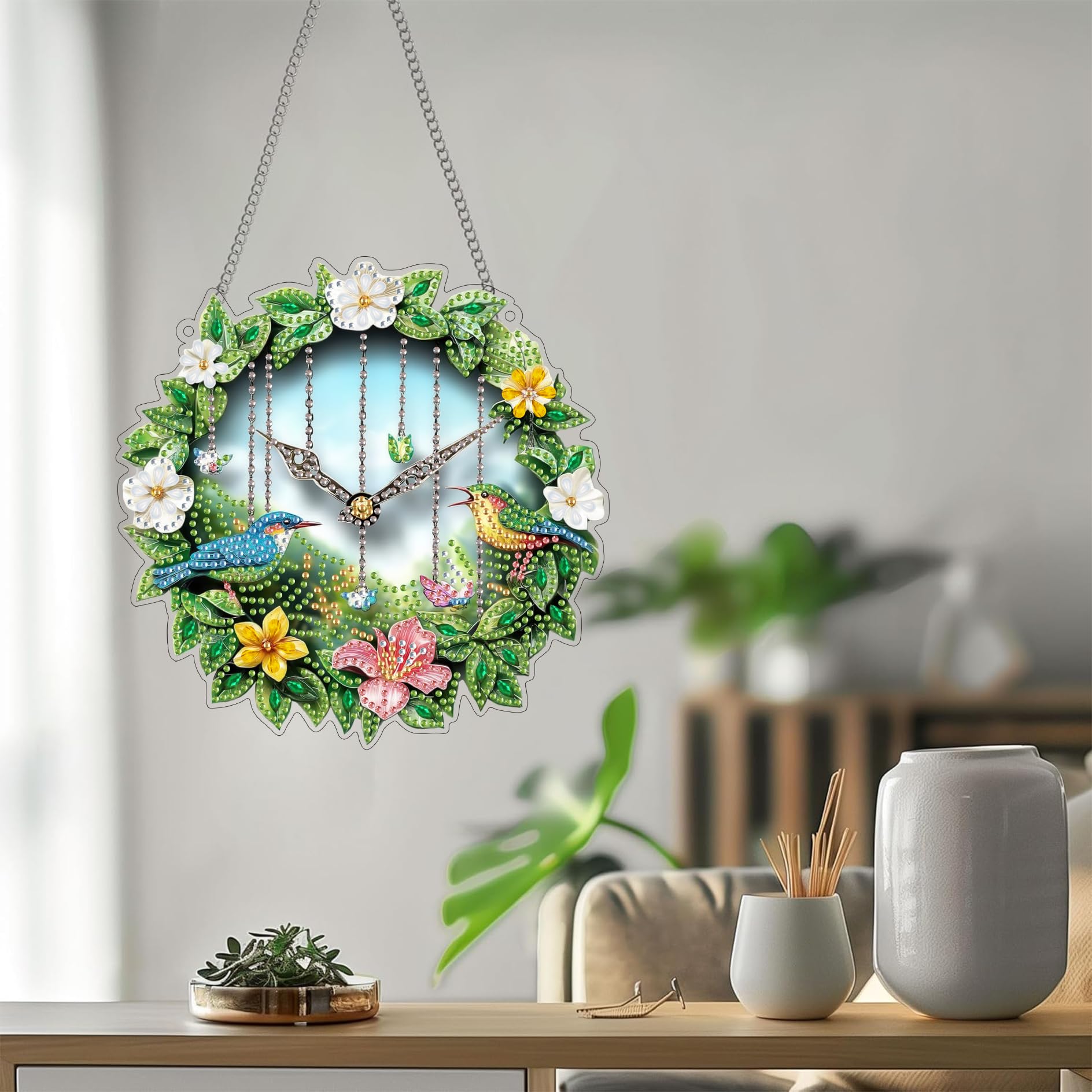 Bimkole 5D Diamond Painting Anhänger Kranz, Hängende Diamantkunst Diamant Malsets, Diamond Painting Kit Vögel, Fensteranhänger Deko für Zuhause Garten Tür & Außenbereich 20x20 cm Bimkole 5D Diamond Painting Anhänger Kranz, Hängende Diamantkunst Diamant Malsets, Diamond Painting Kit Vögel, Fensteranhänger Deko für Zuhause Garten Tür & Außenbereich 20x20 cm