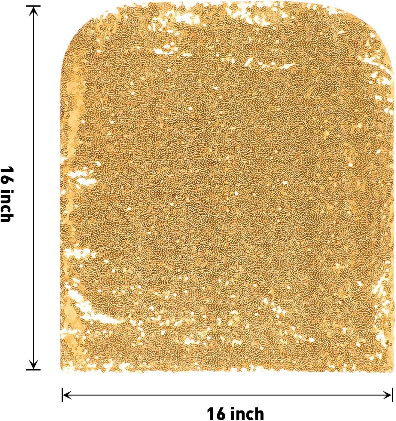 SquarePie Chair Back Covers, 10 PCS Glitter Gold Sequin Sequin Sashes Slipcovers for Banquet Wedding Party Decoration