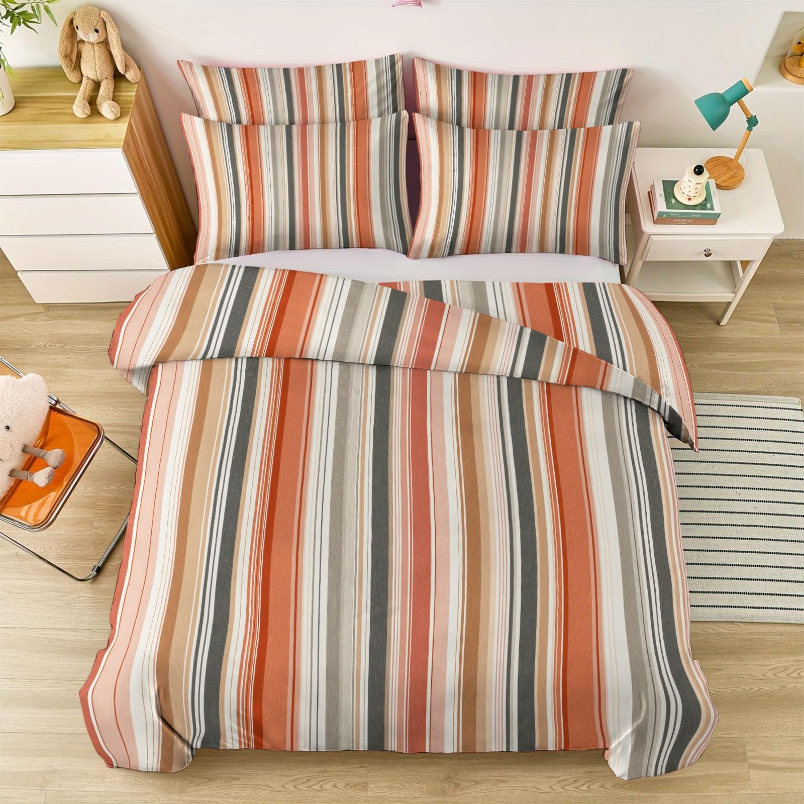 Parure de lit 180x200 cm en microfibre douce style moderne et minimaliste