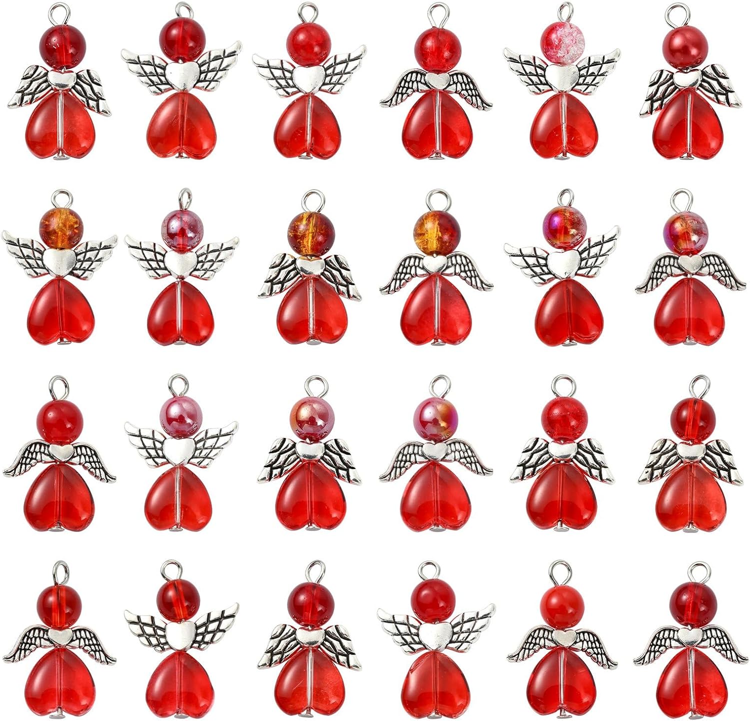 Mixed Styles Angel Heart Wing Spring Flower Theme Charms for DIY Jewelry Bracelet Necklace Earring Keychain Decor