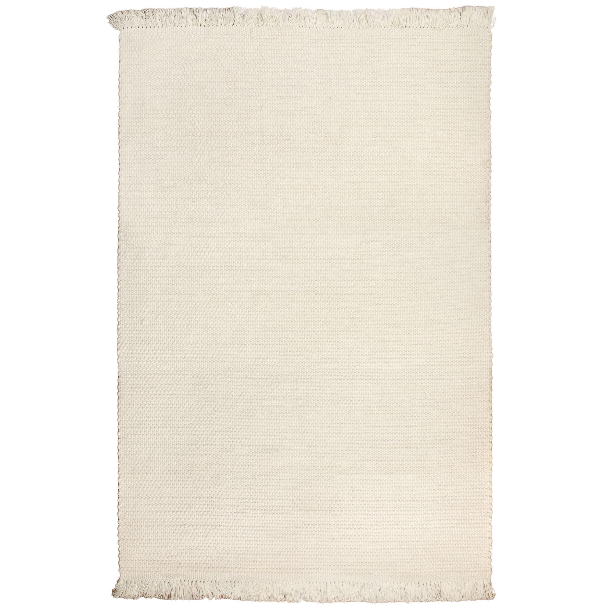 Steffensmeier Handweb Teppich Alois | 75% Neuseelandwolle Fransen | edel und langlebig | Creme, Größe: 250x350 cm