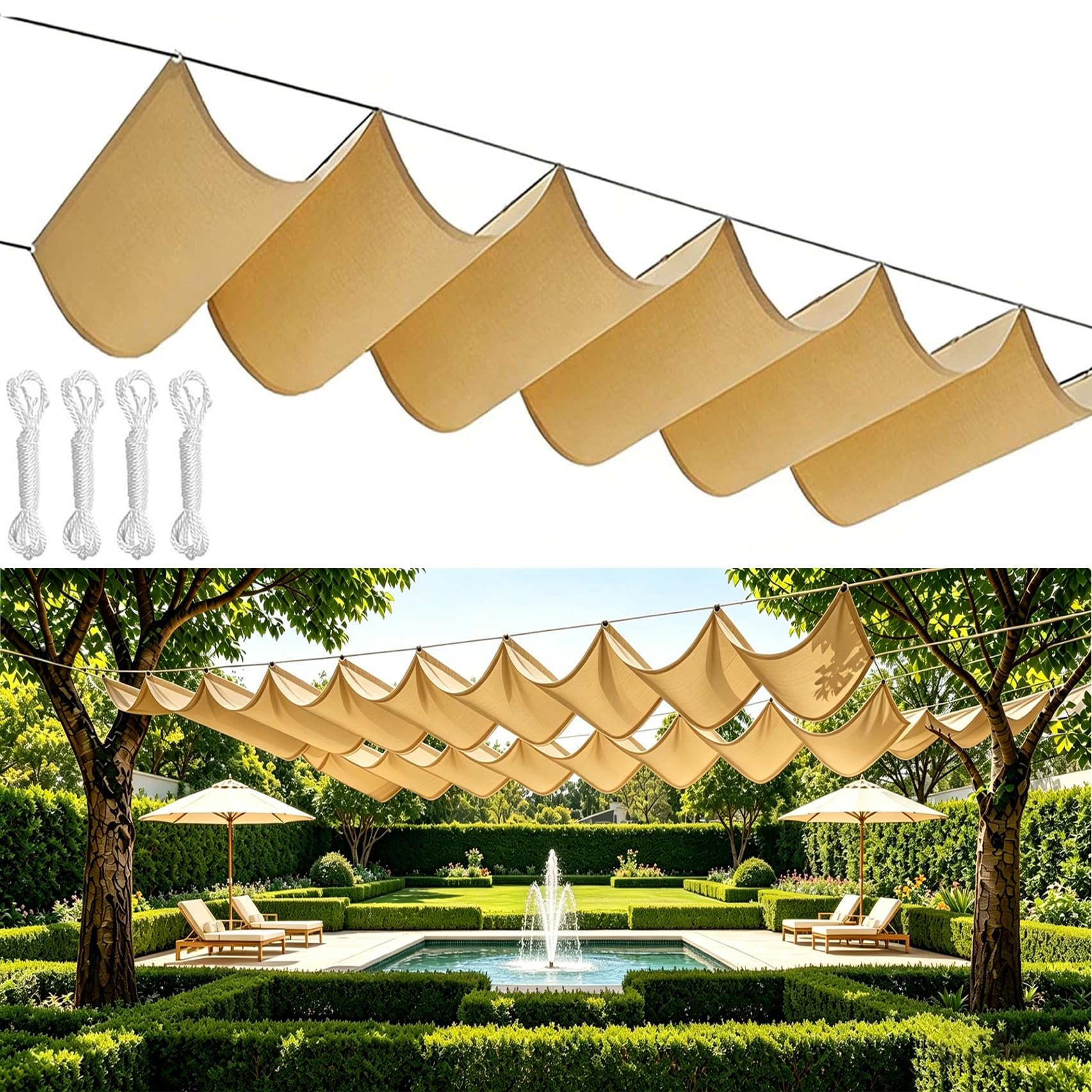 Voile d'ombrage rétractable anti-UV 98% résistant aux déchirures