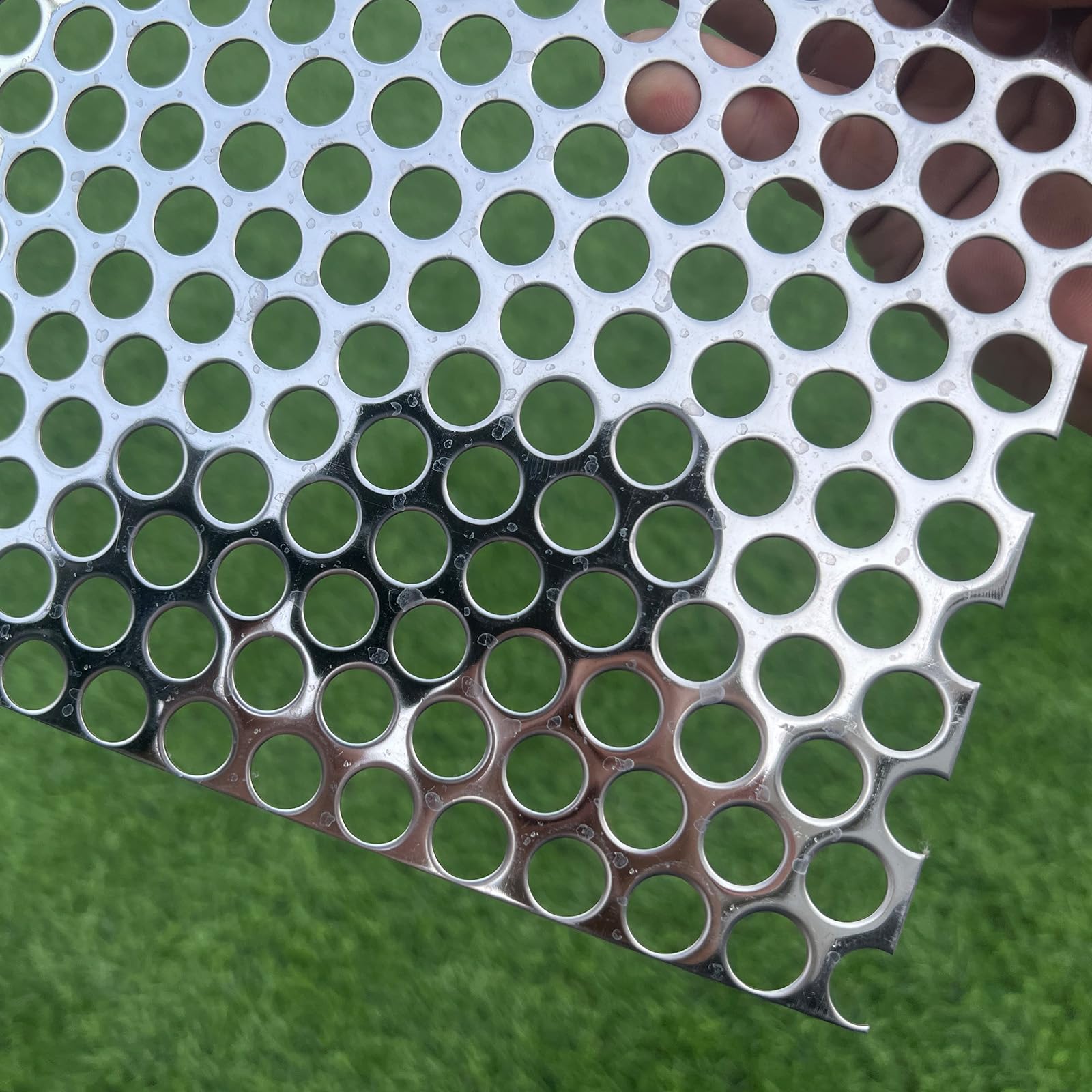 FengYoo 30"x15" Opening Round Holes About 1/2inch (12mm) Perforated Metal Sheets 19Gauge Expanded Metal Mesh Perforated 304 Stainless Steel Sheet Mesh
