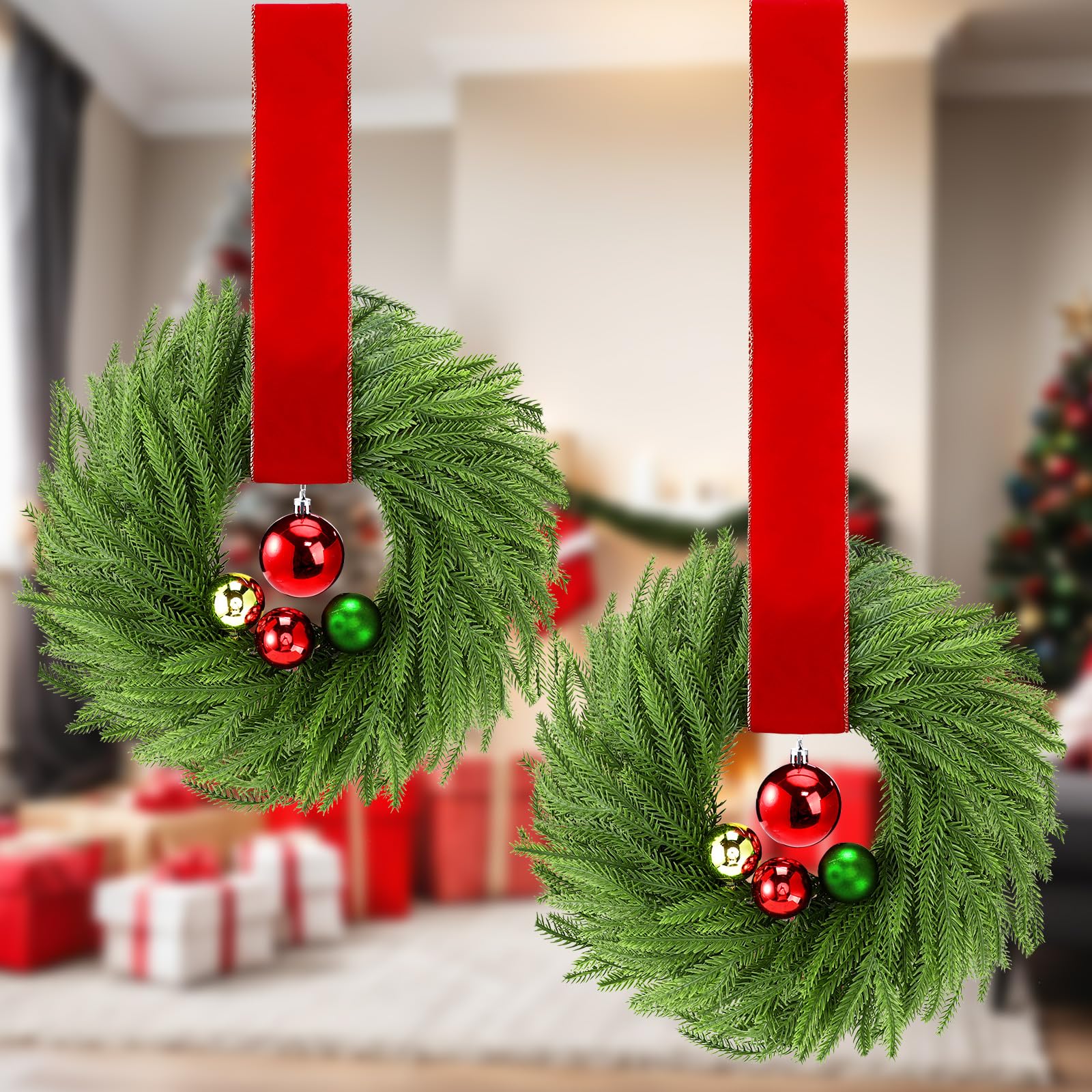 Couronnes de Noël pour porte et cheminée | Décoration Norfolk festive