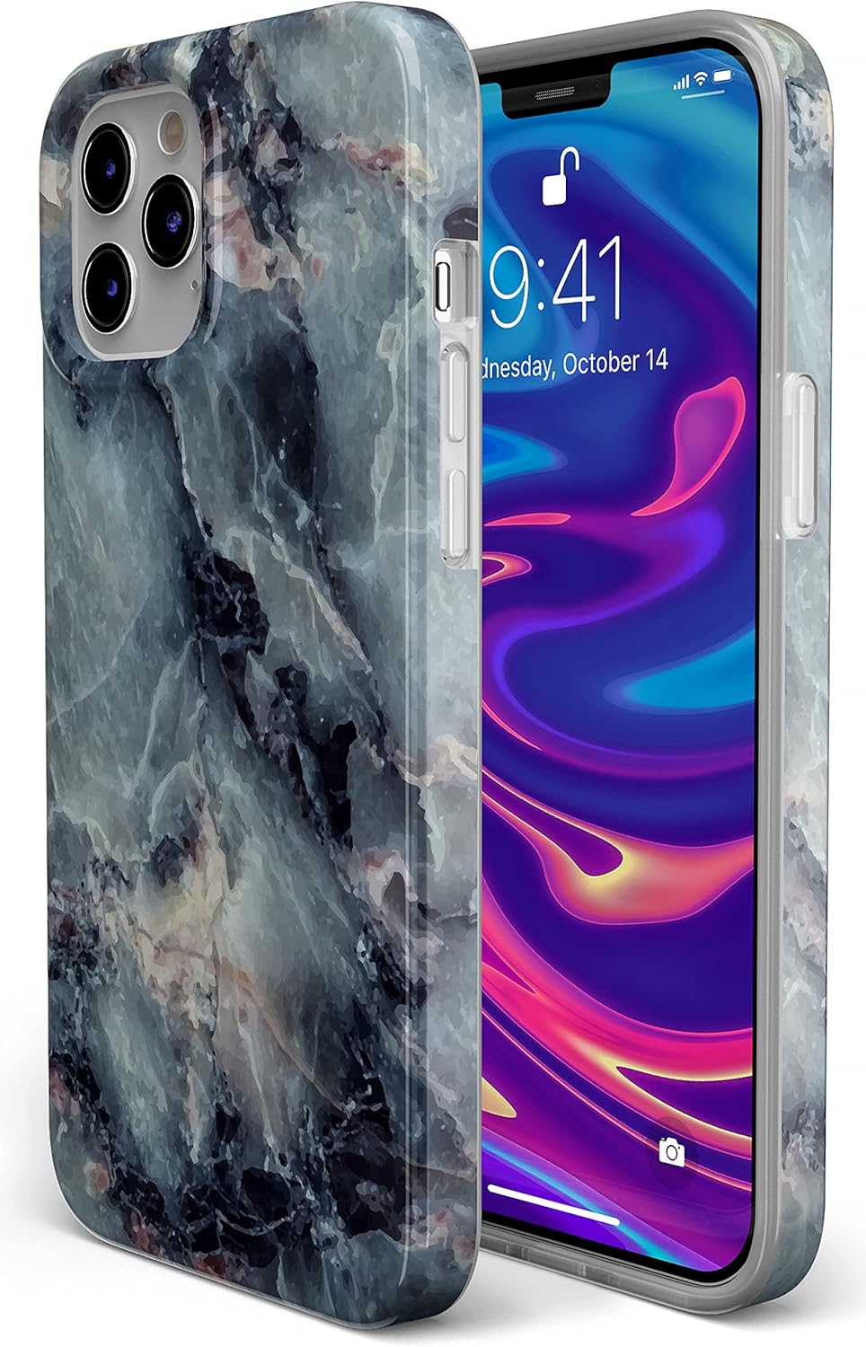 Casely iPhone 12/12 Pro Case | Deep Sea | Blue Marble | Classic Ultra Slim Design