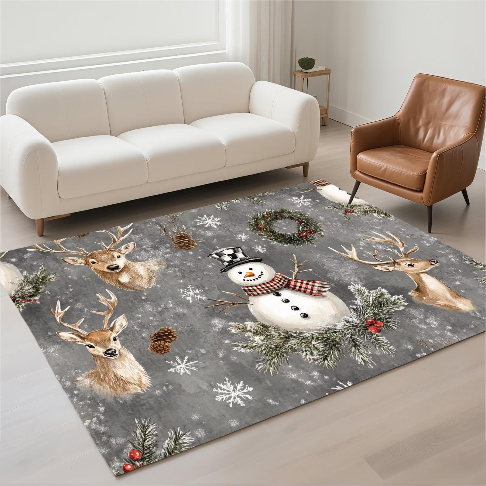 Tapis de couloir lavable et antidérapant 70x140cm gris moderne