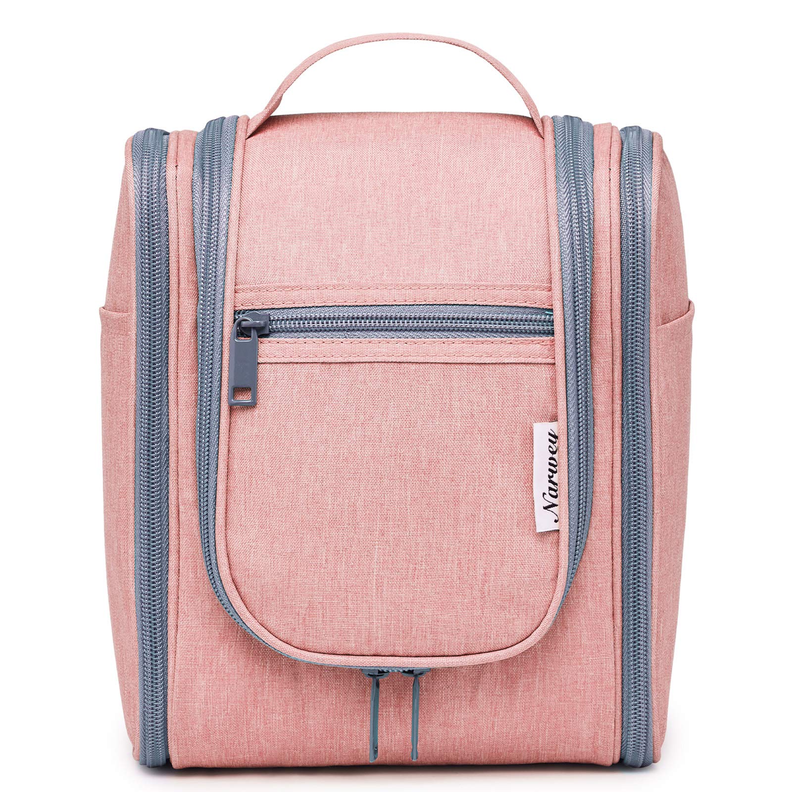 Narwey Neceser Colgante Bolsa de Aseo Mujer Grande Neceser Maquillaje Organizador Viaje Accesorios Medio (Rosa)