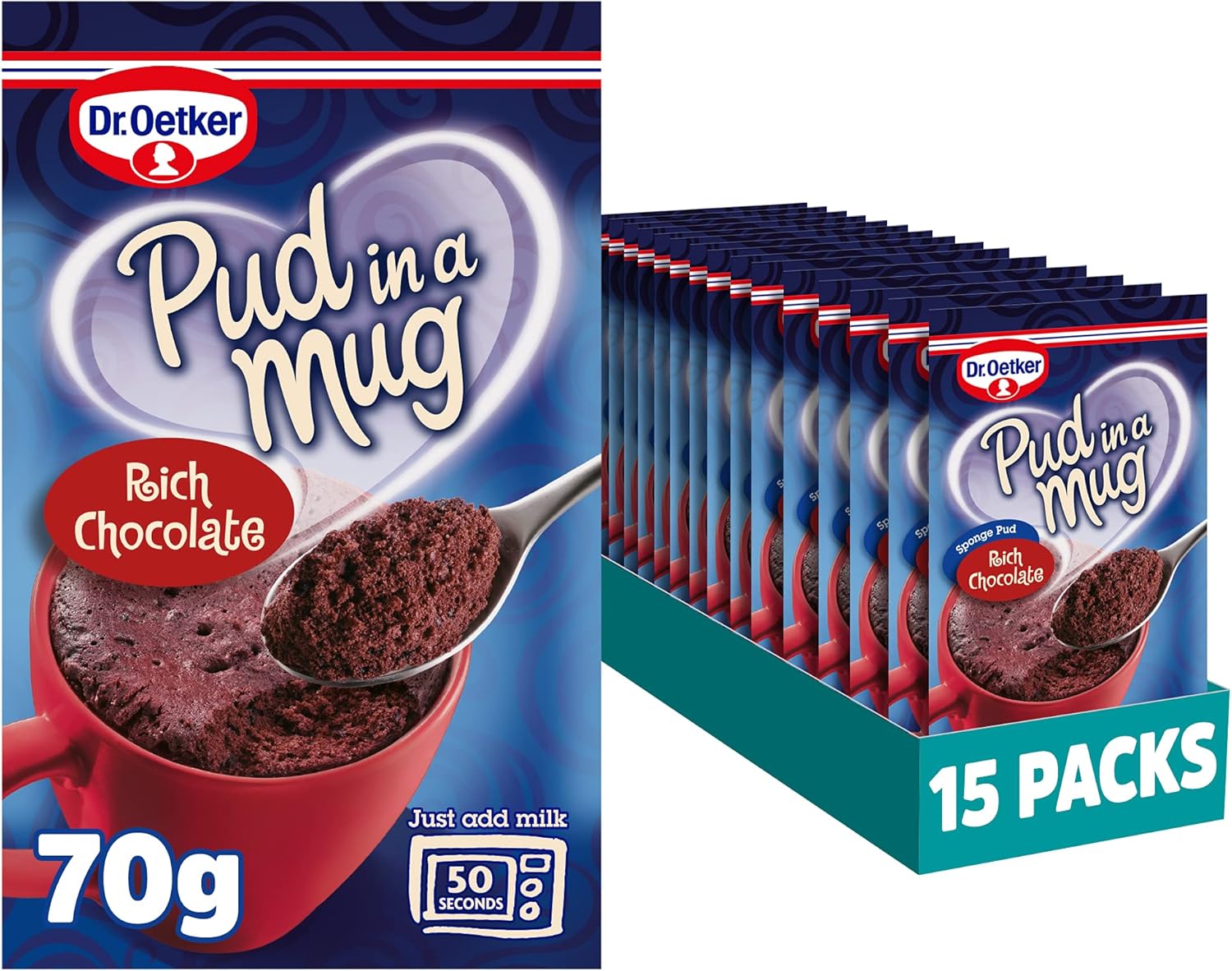 Dr. Oetker Rich Chocolate Pud in a Mug, 70g each, Pack of 15