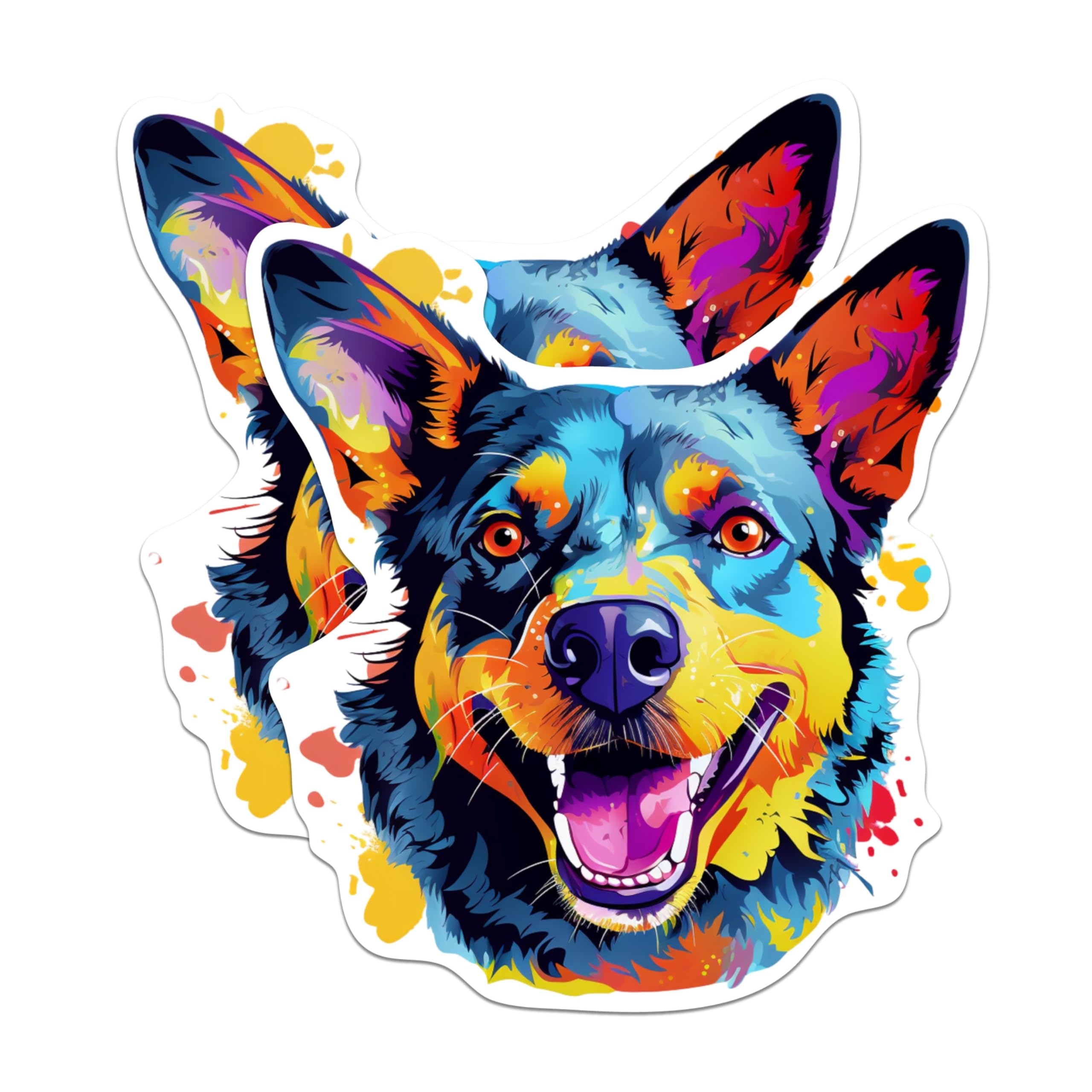 (2 Pack) Australian Cattle Dog Breed Stickers - 5 Inches On Longest Side - Choose from Over 100 Dog Breeds - for Cars, Trucks, Skateboards, Laptops - Made in USA - BMCS1758