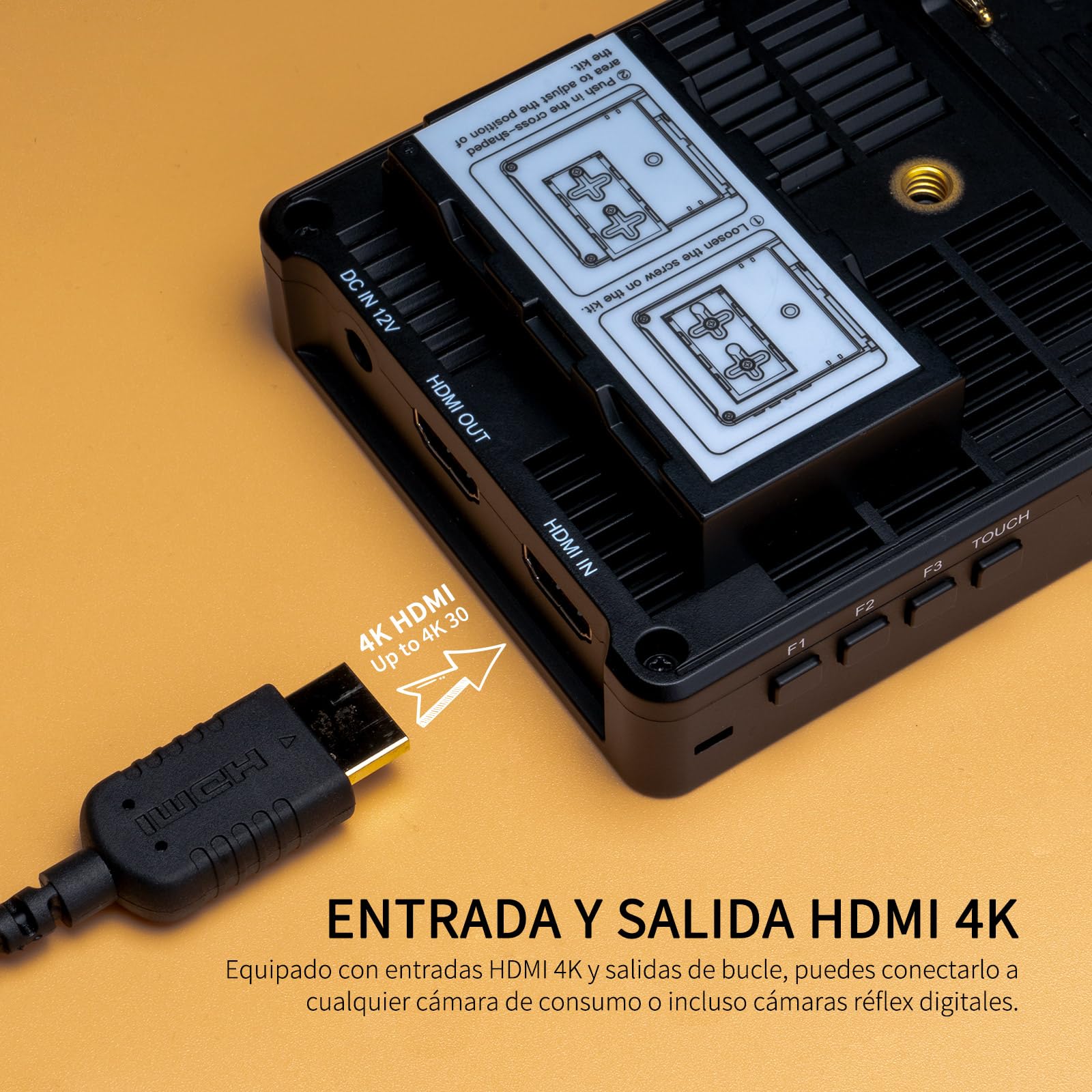 FEELWORLD F5PROX Monitor de Campo para Cámara Pantalla Táctil 3D LUT de 5,5 Pulgadas y 1600 nits 1920x1080 IPS 4K HDMI Monitor de Cámara DSLR F970 Kit de Montaje Externo | 4K HDMI In Out, 3D LUT, HDR Waveform Histogramm Focus Assist, for Professional Vide