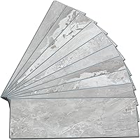 Vista 51 de Palisade Azulejos de vinilo entrelazados impermeables para salpicaduras de 22.8 x 7.31 pulgadas en mármol veneciano, sin juntas, fácil de instalar