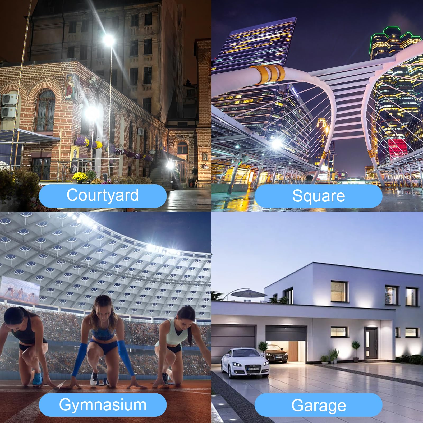 LED Strahler Außen 150W, 15000LM Aussenstrahler 6500K Kaltweiß Scheinwerfer IP66 Wasserdicht Baustrahler Flutlicht für Garten Garage Sportplatz Hof Flur