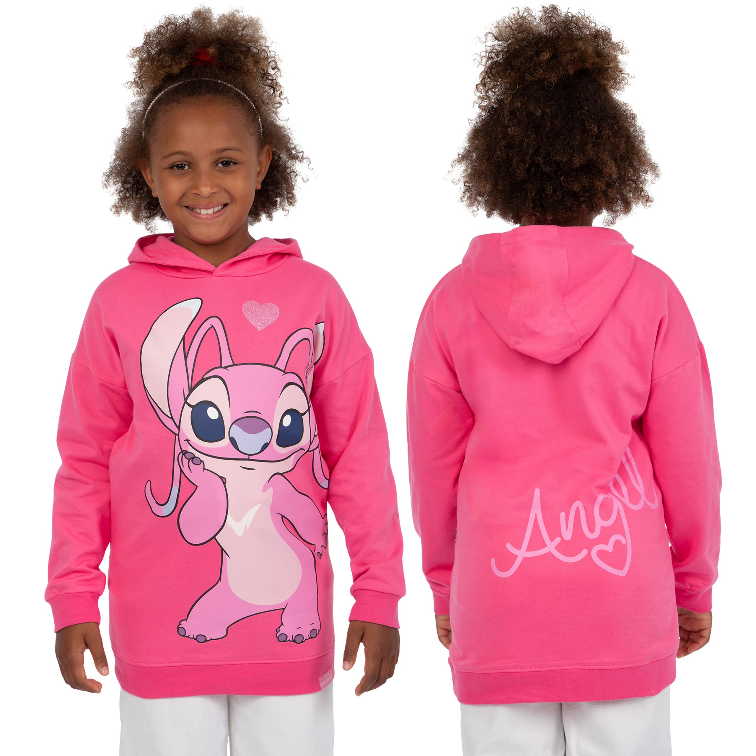 Disney Pull Stitch | Stitch Et Angel Sweat Enfant Fille | Long Sweats à Capuche Fille | Stitch Vetement Fille | 5 A 13 Ans