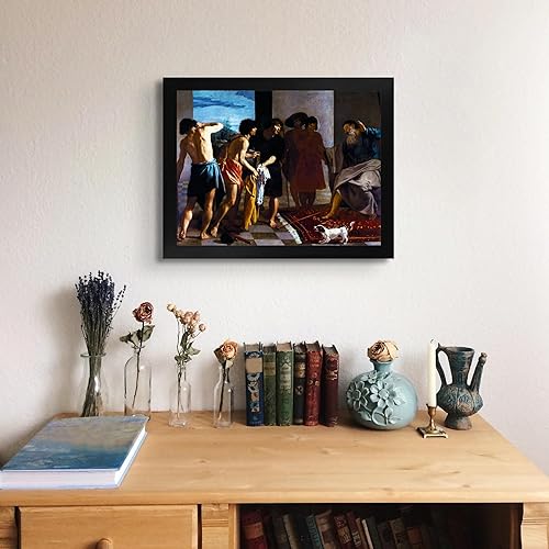 Miniatura 3 de Lost Cabin Josephs Bloody Coat Traído a Jacob por Diego Velazquez  Impresión en marco plano negro  Reproducción de pintura de obras de arte finas