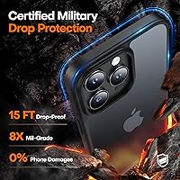 Vista 270 de TAURI Funda magnética 2 en 1 transparente para iPhone 14 Pro, compatible con Magsafe [no amarillenta] con protector de pantalla, protección de grado