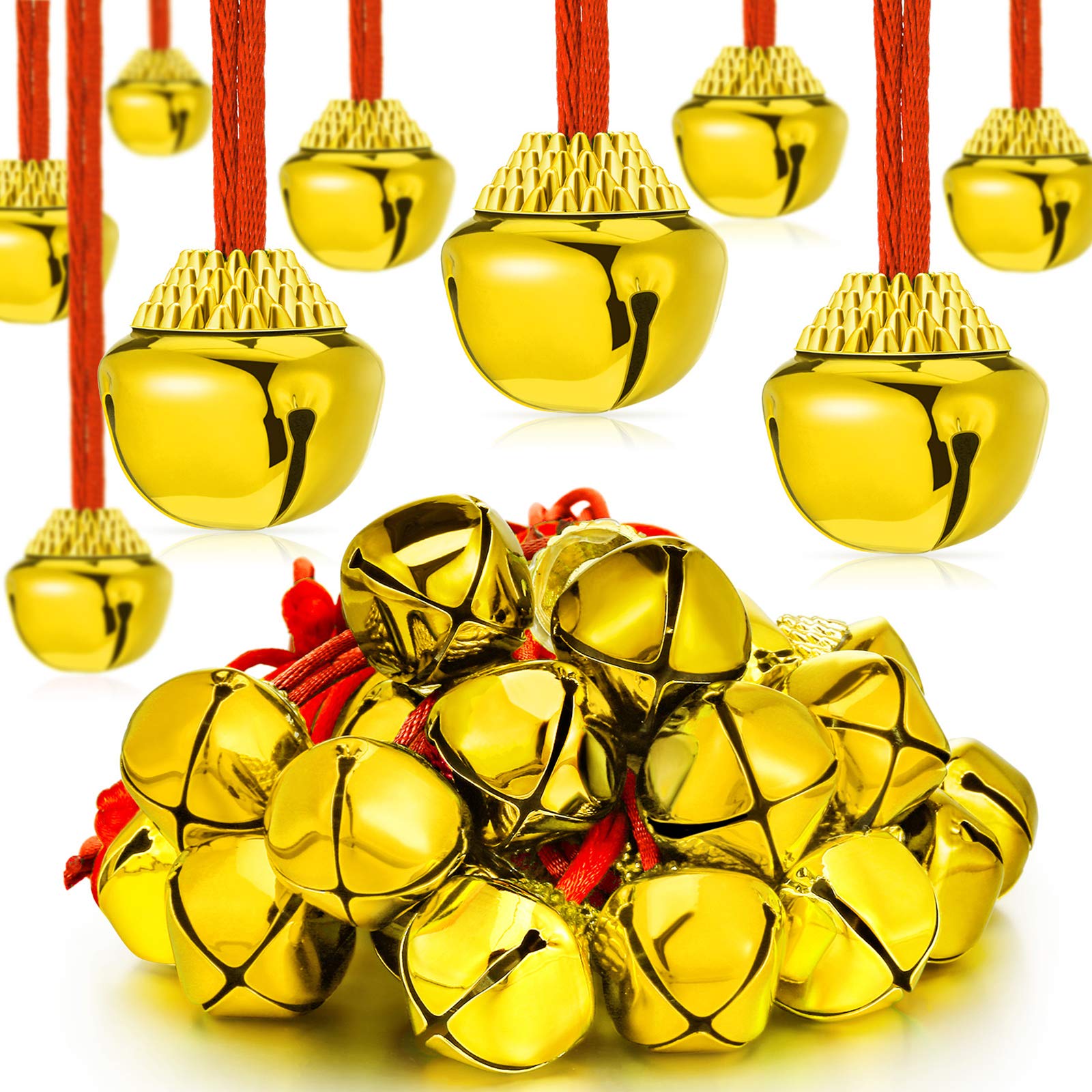 Colliers cloches de Noël en fer lot de 50 grelots solides pour remplacer les décors cassables
