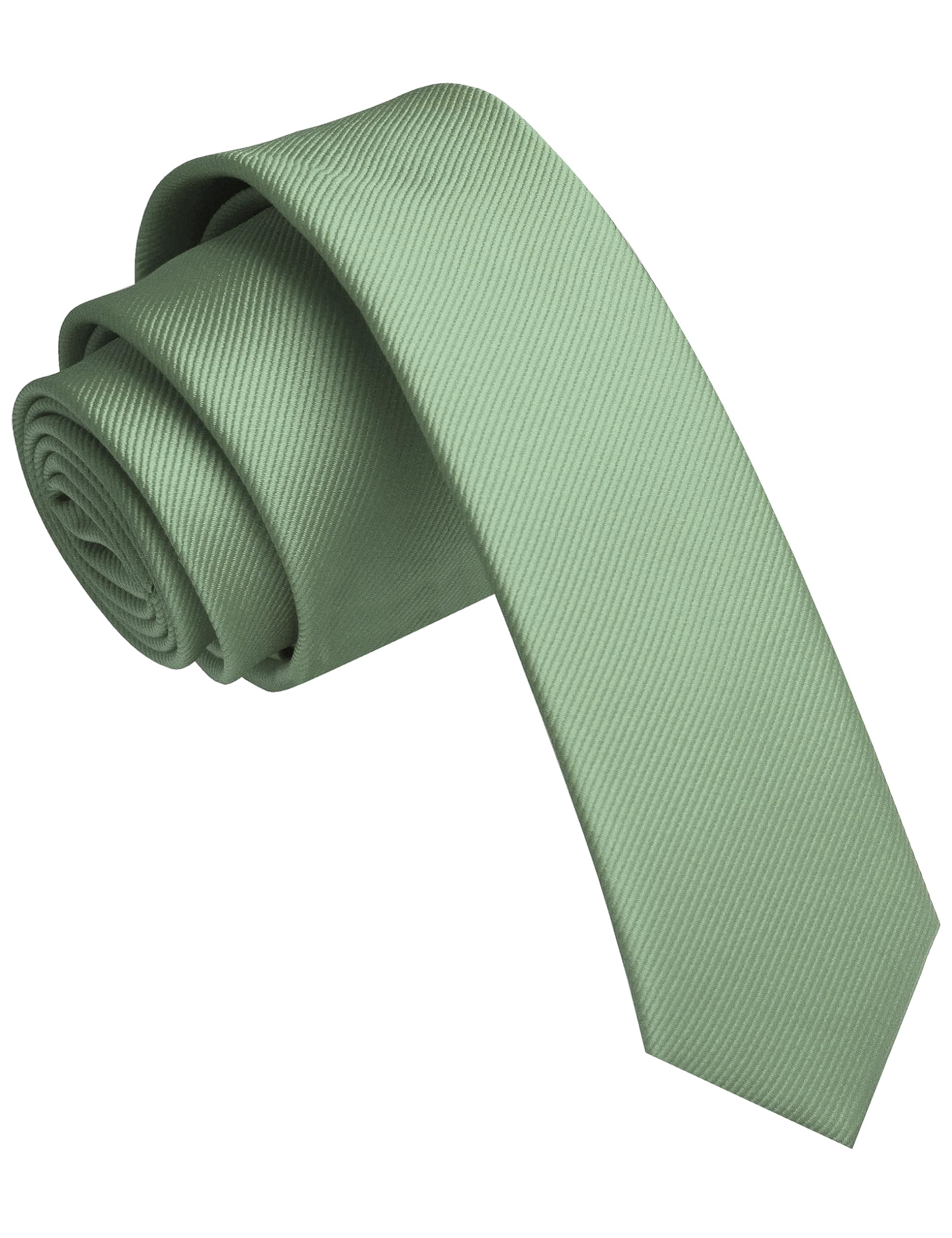 JEMYGINS 1.58" Solid Color Skinny Tie Slim Necktie for Men(4cm)