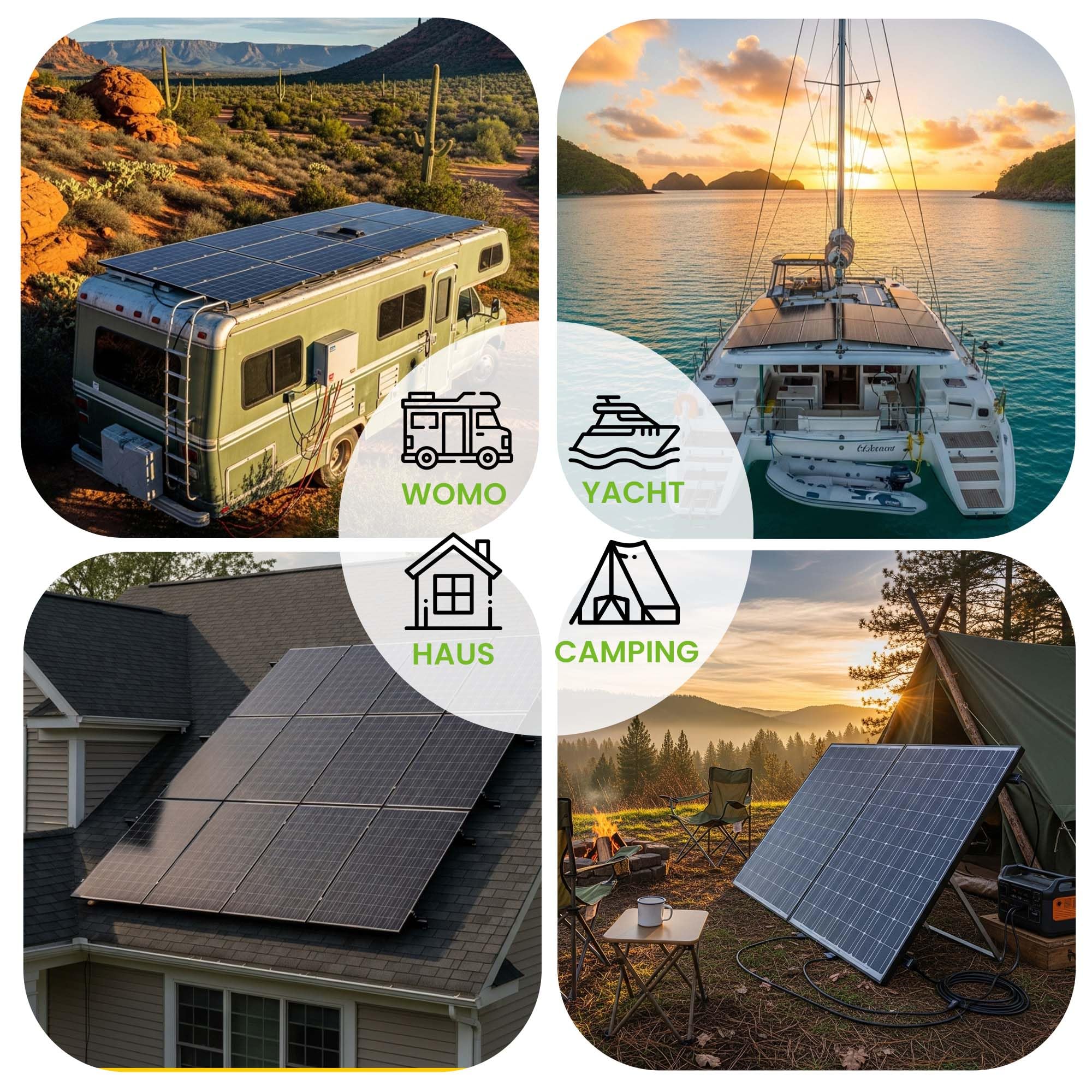Offgridtec 200W Garten-Solaranlage 12V, Off-Grid-Komplettsystem mit AGM 122Ah Batterie, 500W reiner Sinus-Wechselrichter, PWM Pro 20A USB-Laderegler, 2× 100W Mono-PERC-Module, Wand- oder Bodenmontage