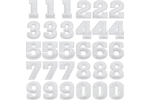 30 Pack Embroidered Numbers Felt Appliques Iron On Felt Numbers Patches for School, Crafts, Costumes