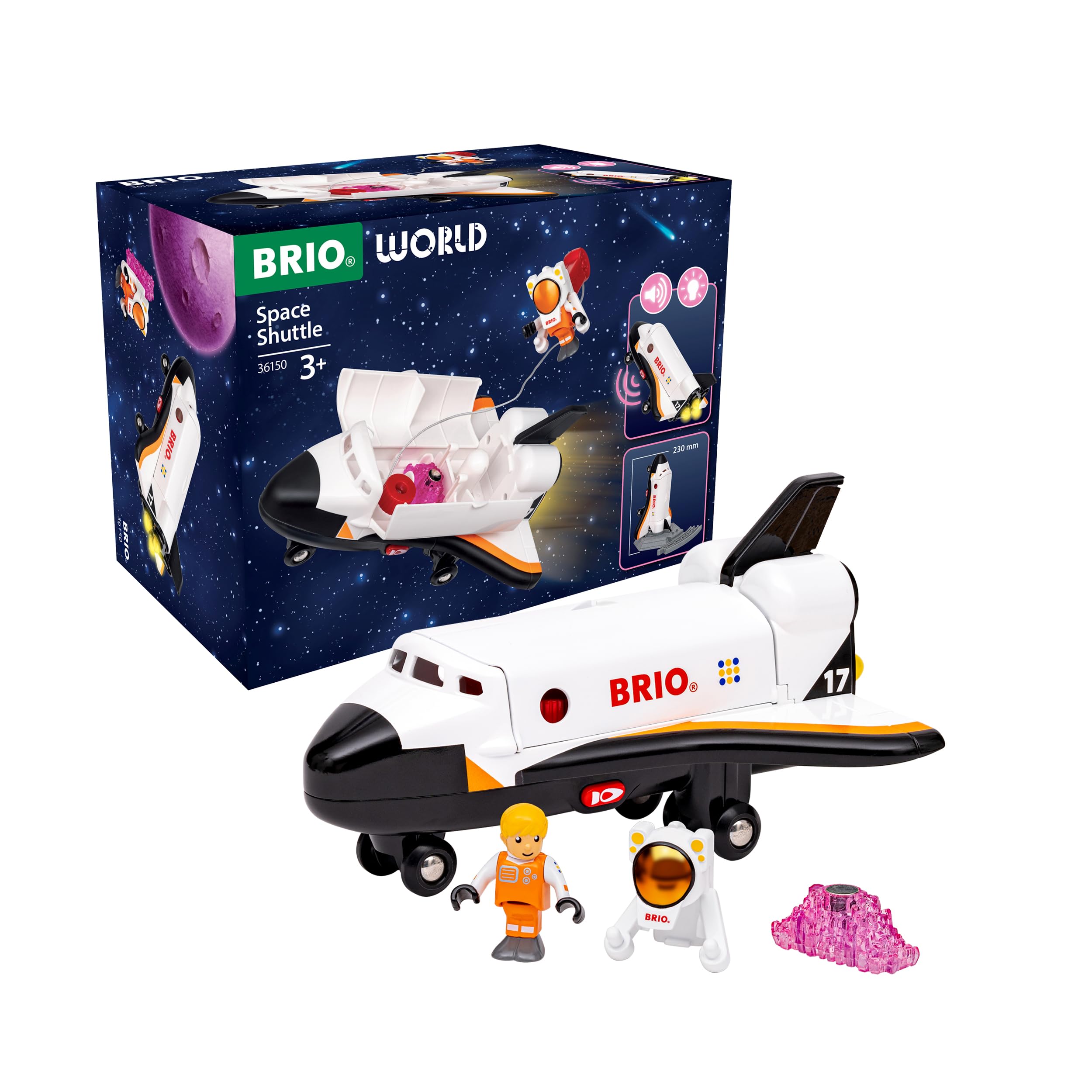 Ravensburger BRIO World - 36150 Space Shuttle | Toy Trains, Wagons & Vehicles for Kids Aged 3 Years Up