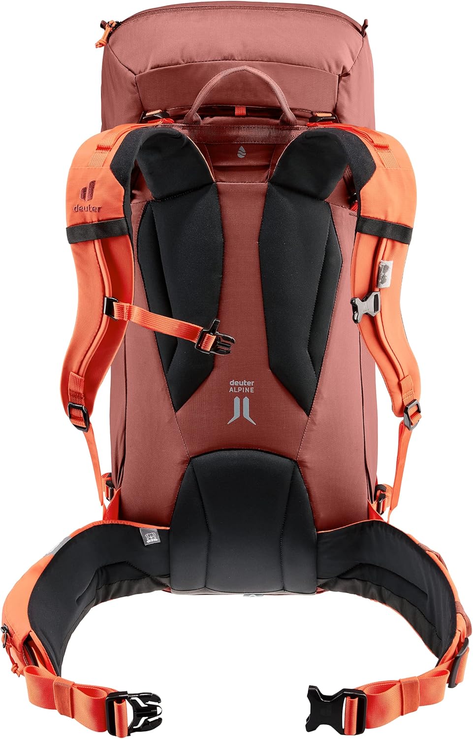 Deuter Guide 34+8L Backpack I Alpine Climbing & Mountaineering Pack - Redwood-Papaya