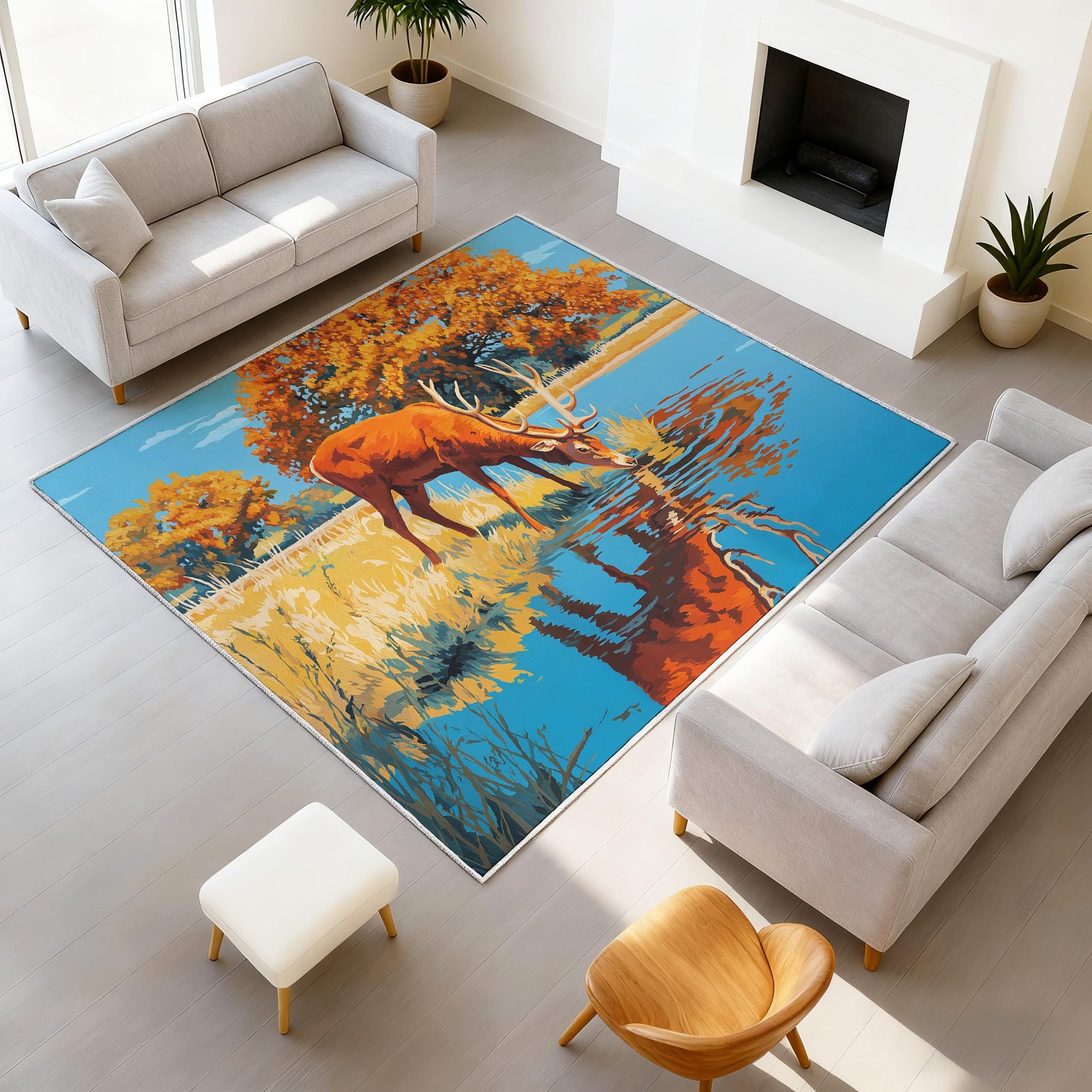 Tapis de salon poils ras antidérapant pour sécuriser le sol et éviter les glissades