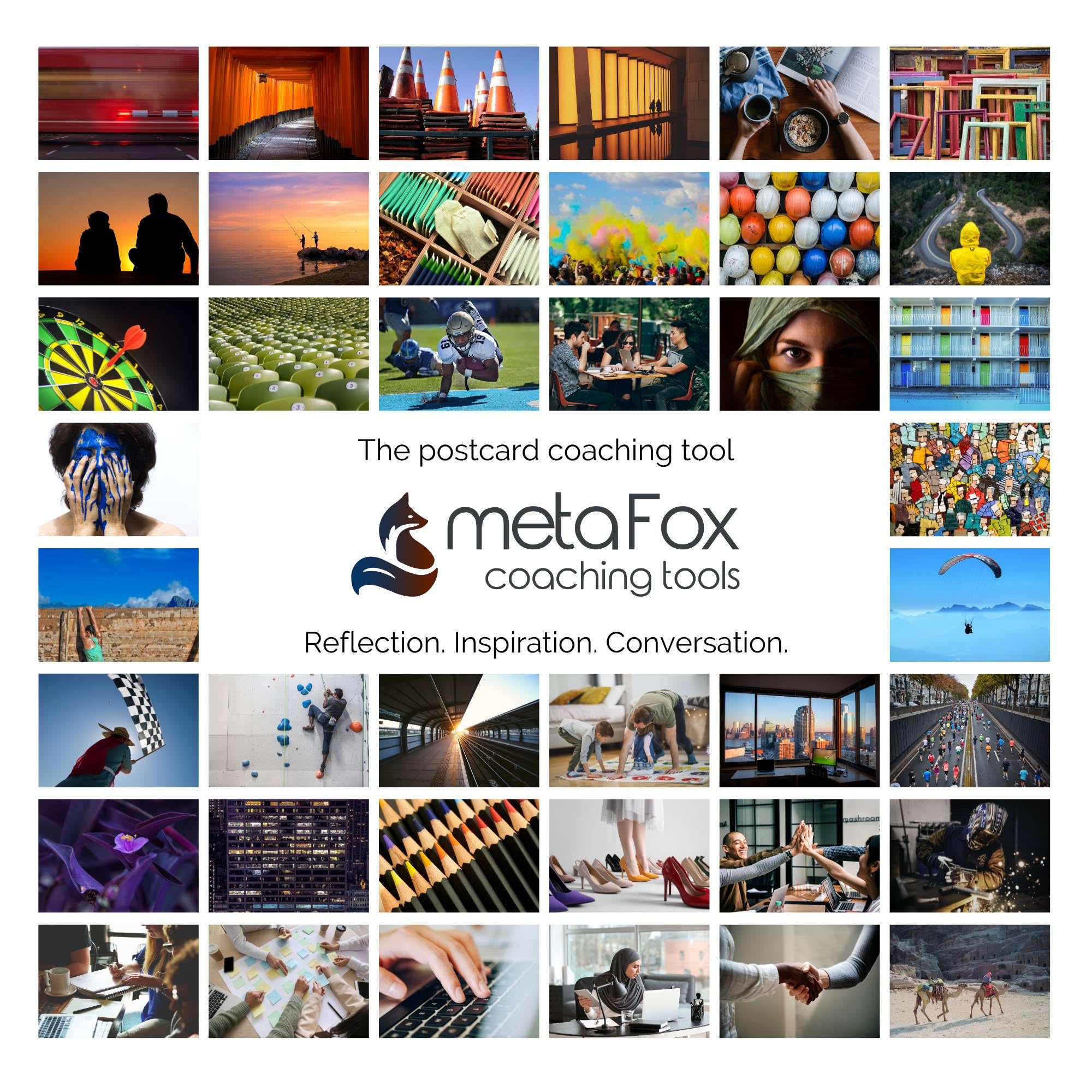 metaFox Putting People First | 52 Powerful Images with Coaching Questions | Define Organizational Culture | Motivational and Mindfulness Card Deck for