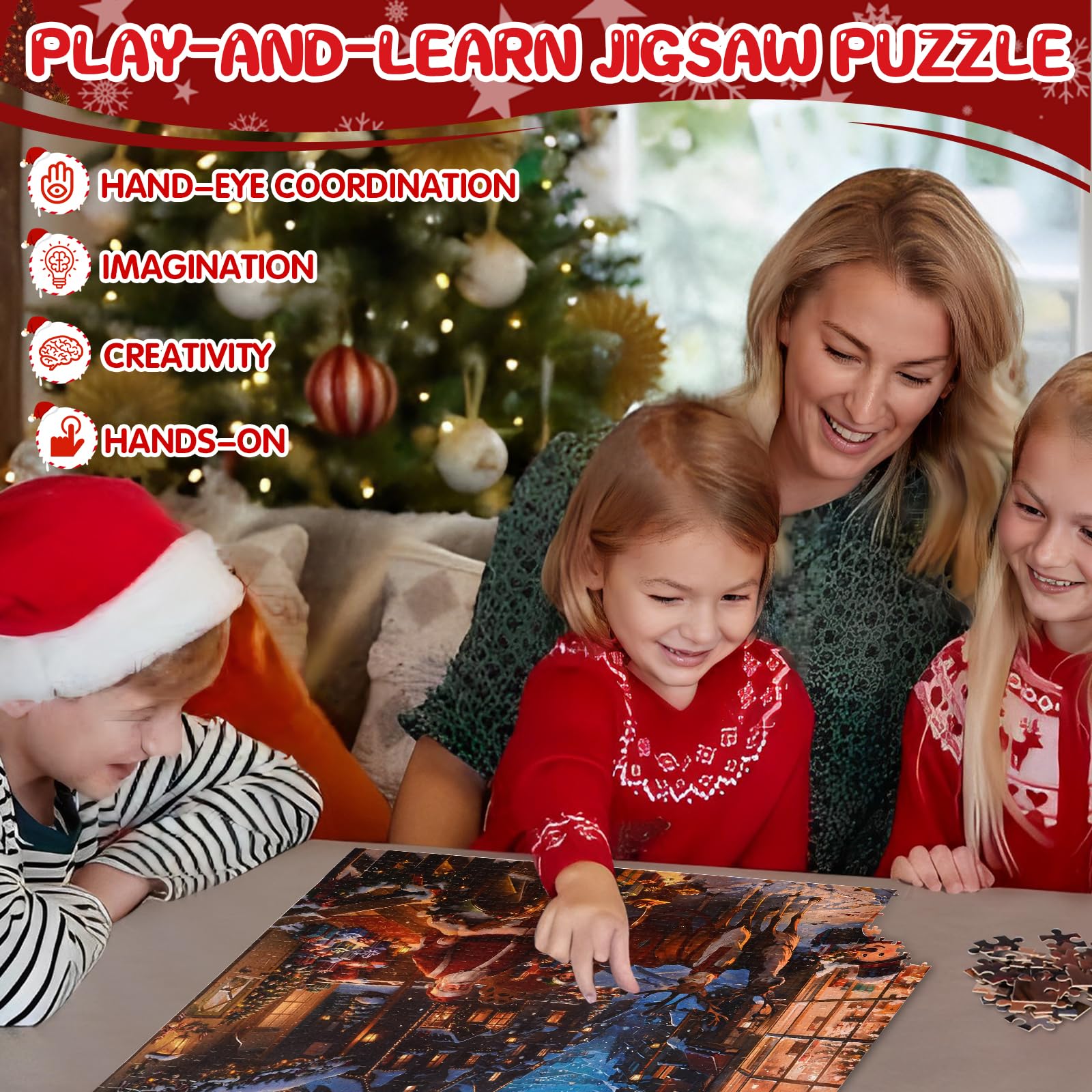 Calendario Dell'Avvento Puzzle 2024 Natale Conto Alla Rovescia A Natale Con Un Puzzle Vintage Per Le Vacanze Invernali 1000 Pezzi 0 3
