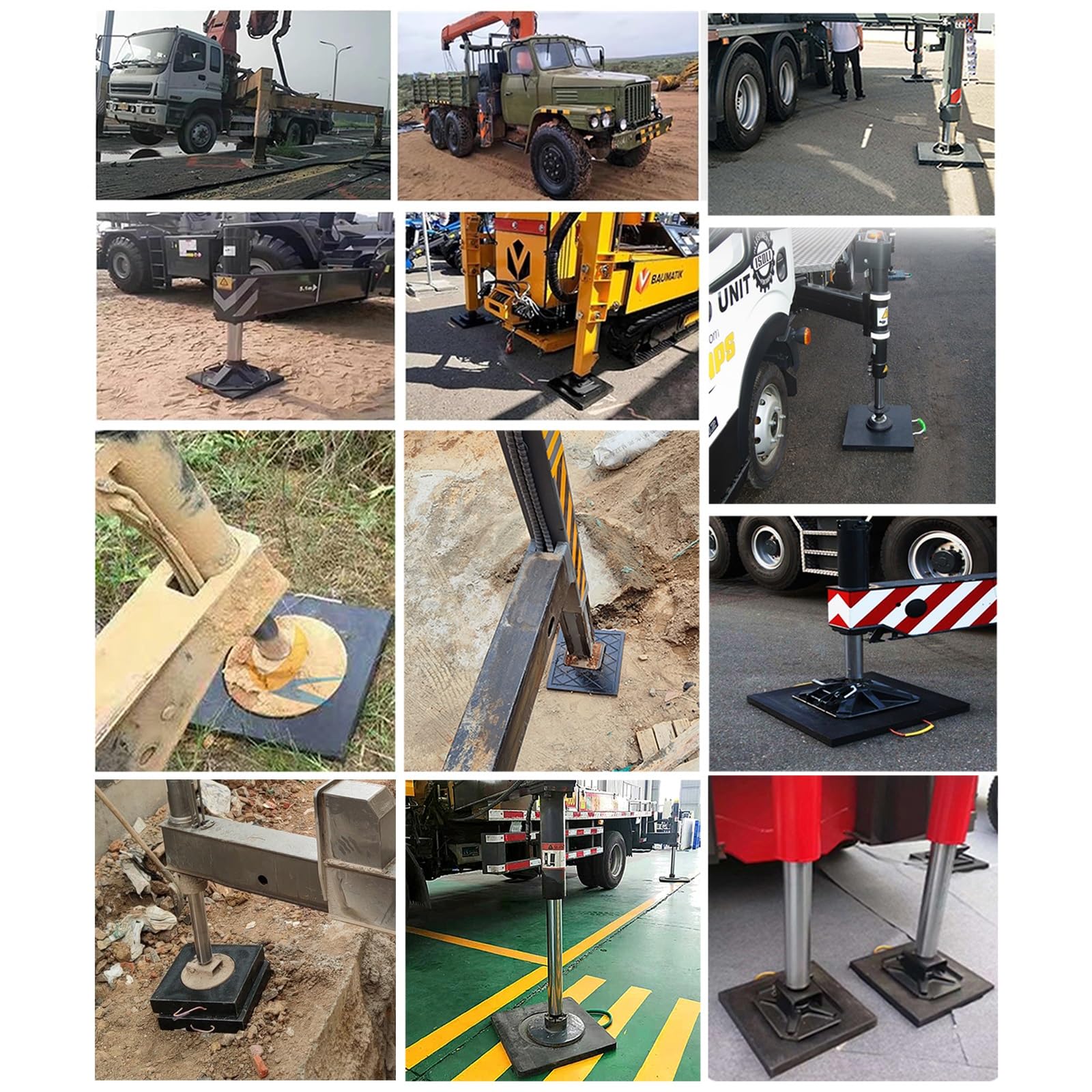 Podkładki stabilizujące do dużych obciążeń, 4 szt., kwadratowe podkładki stabilizujące do kampera, ciężarówek kubełkowych, podwozia - 23-19-15-11 cali (40 x 40 x 5 cm)