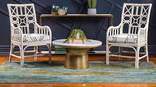 Miniatura 3 de Unique Loom Jardin Collection - Alfombra para múltiples áreas, abstracta, vibrante., Polipropileno, Turquoise