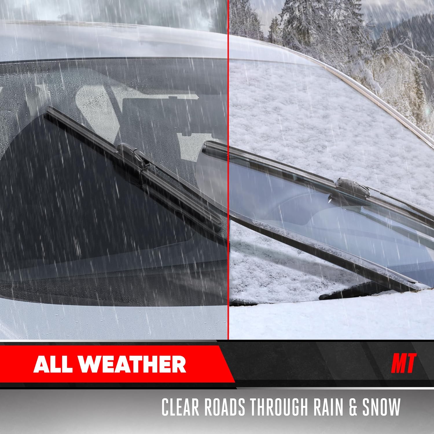 Motor Trend FlexBlade Premium Wiper Blade – 2 Pack Front Windshield Wipers Advanced Beam Blade Design 50% Longer Life for Crystal Clear, Spotless, Streak-Free Windshields (24 + 24 Inch)