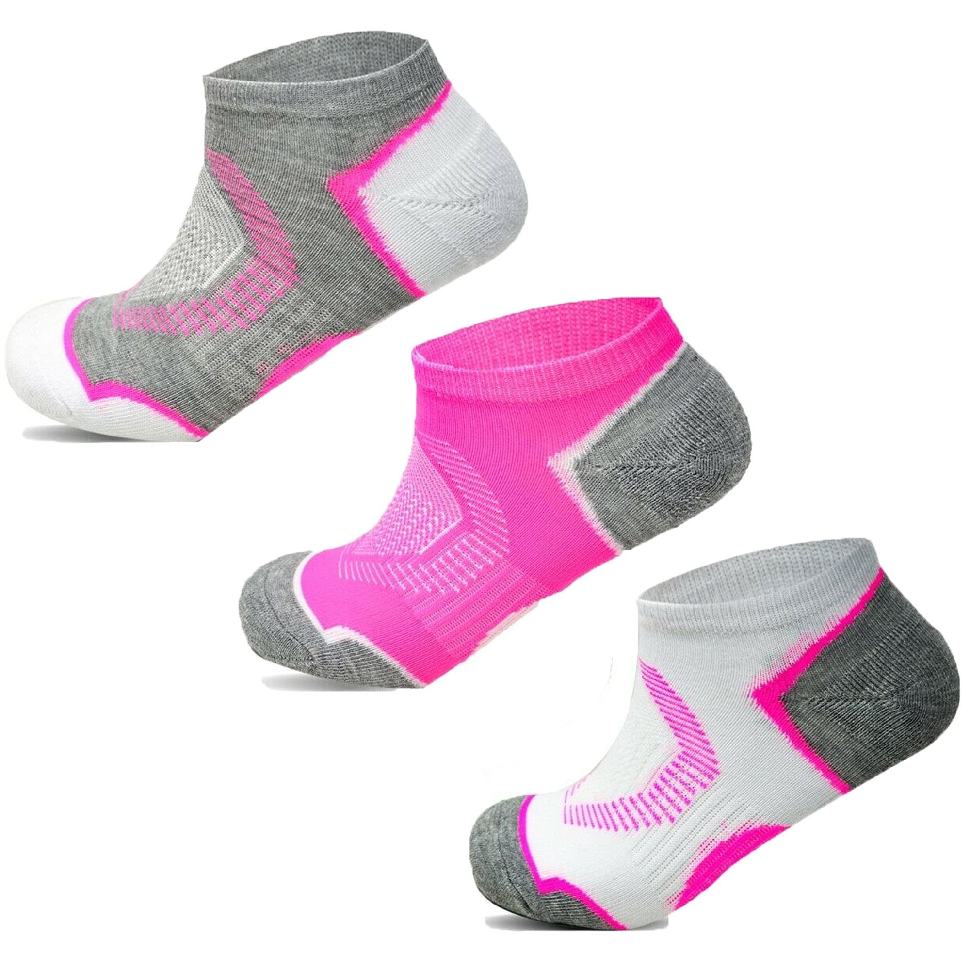 3 Pairs Womens Ankle Athletic Running Socks Low Cut Sports Heel Tab No Show Sock SIZE UK 4-8