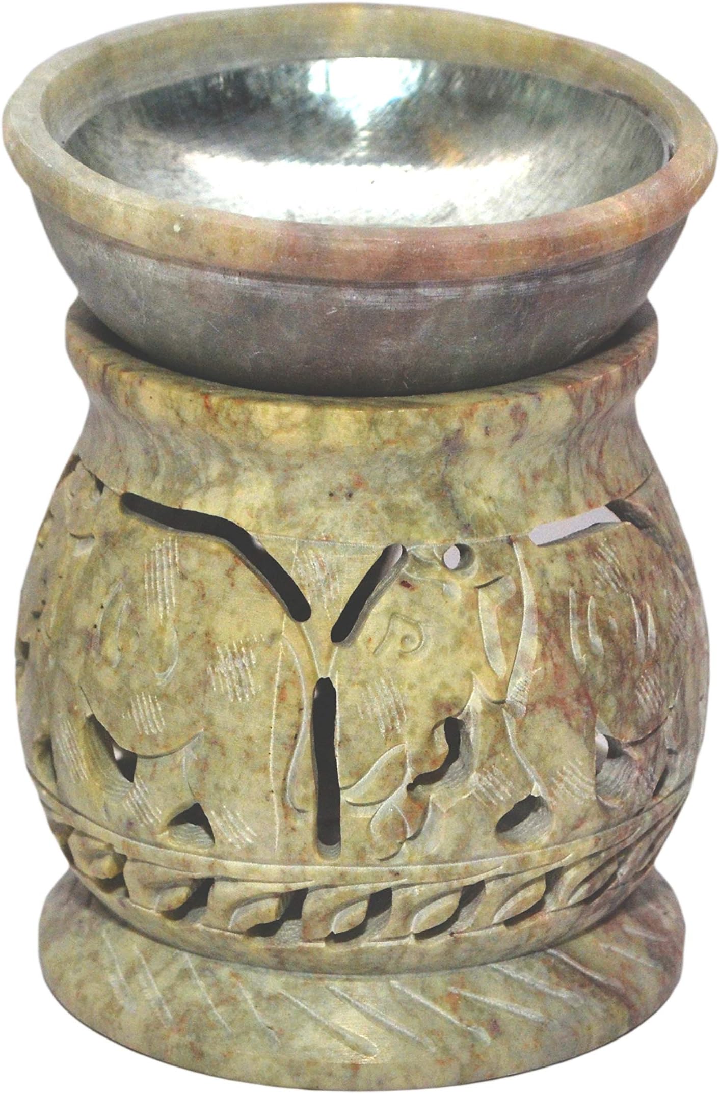 Nirvana Class Handmade Stone Aroma Burner Oil Diffusers Home Decor (Elephant)