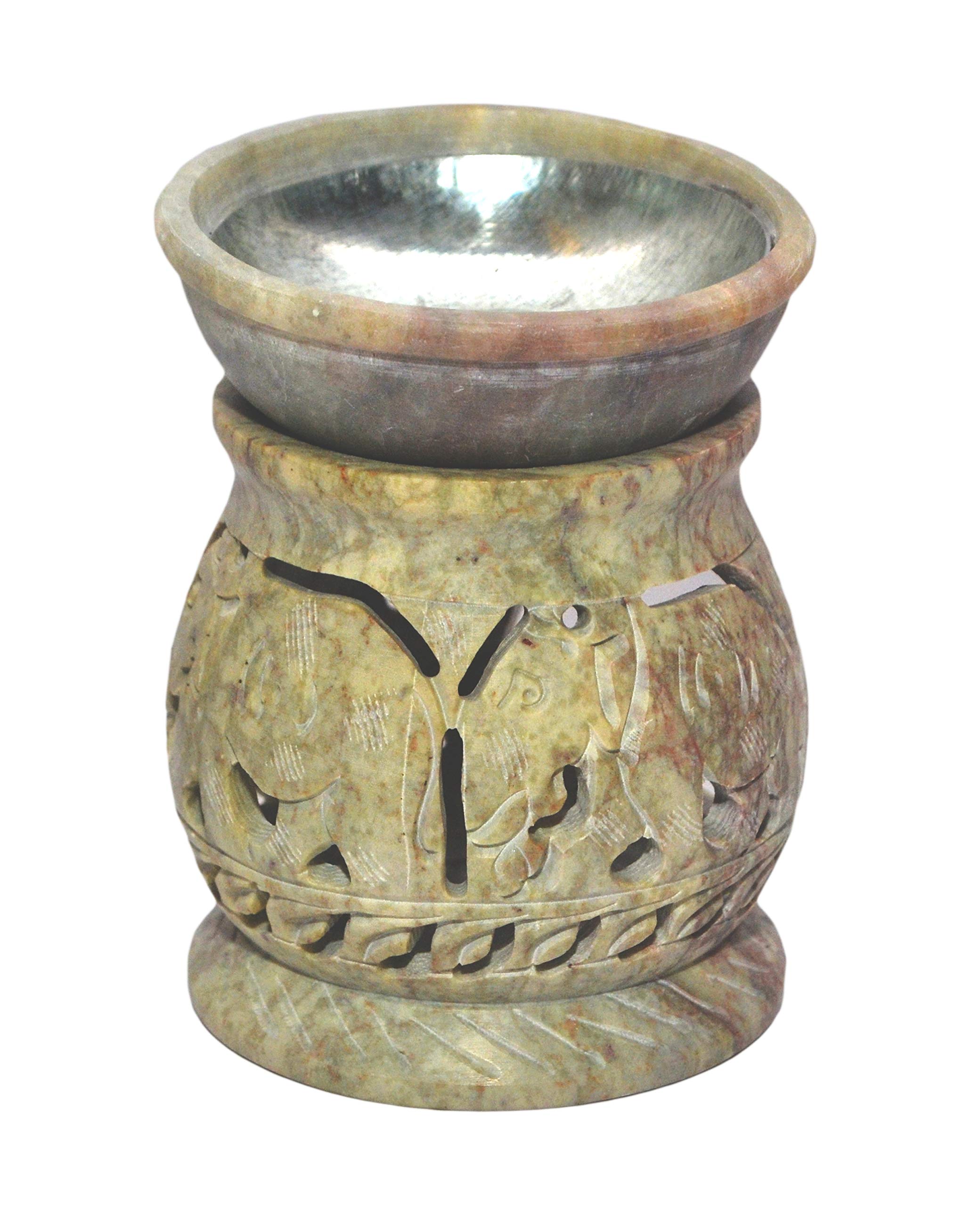 Nirvana Class Handmade Stone Aroma Burner Oil Diffusers Home Decor (Elephant)