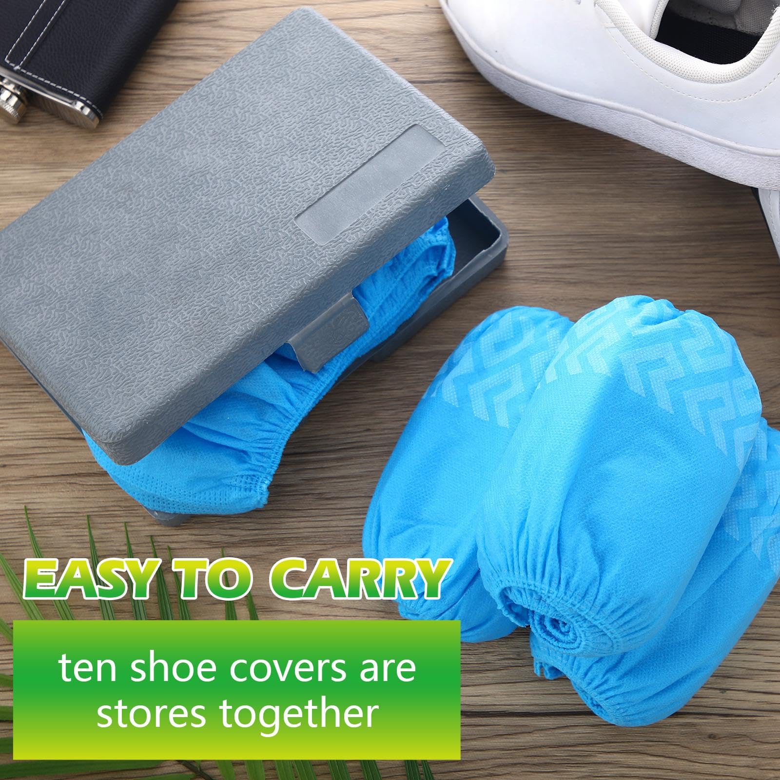 Leumoi 500 fundas desechables para zapatos de botas, antideslizantes, grandes, duraderas, no tejidas, para interiores, hogar, suelos y zapatos, talla única, color azul