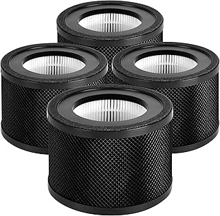 4-Pack TT-AP001 Replacement Filter Compatible with TaoTronics TT-AP001 Air Purifier and VAVA VA-EE014 Air Purifier, 3-in-1 H13 True HEPA Filters