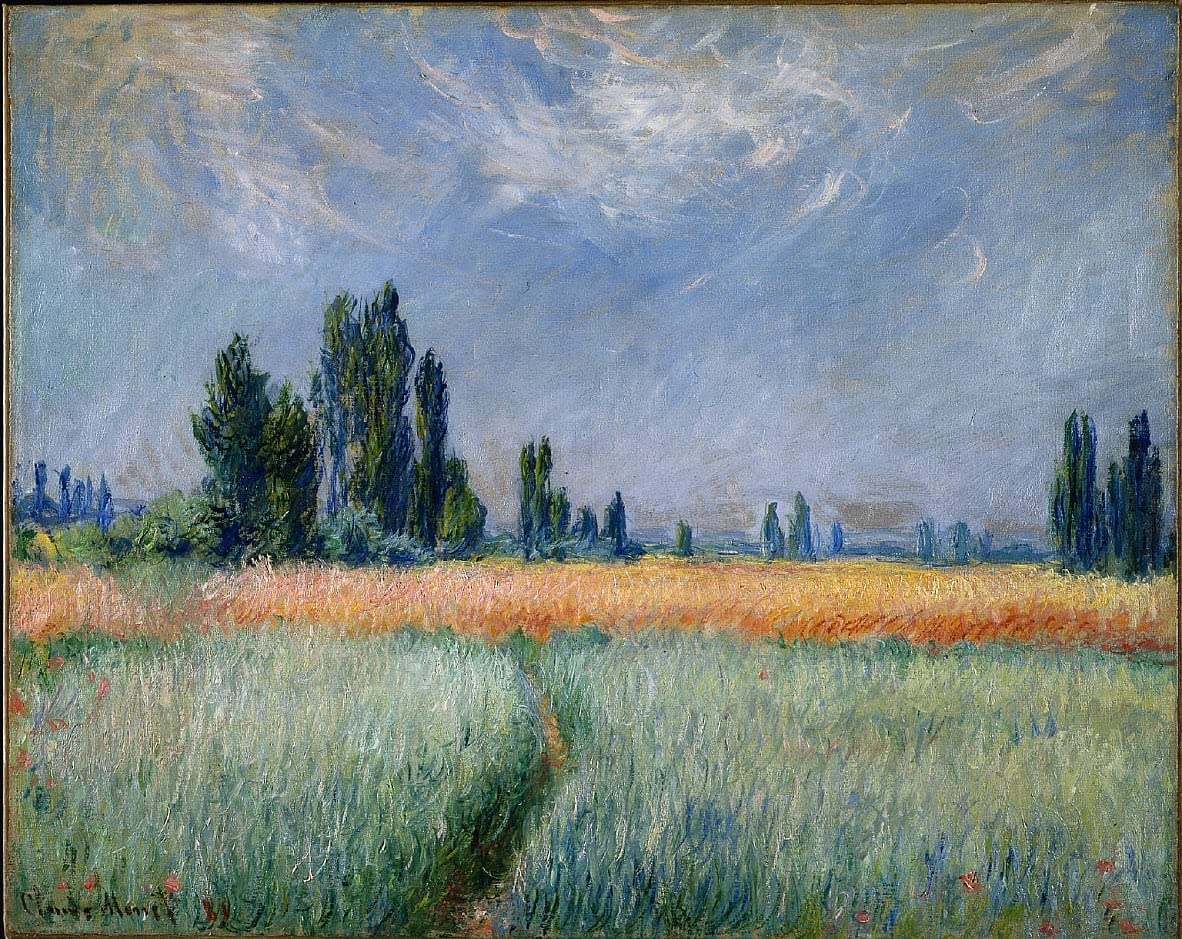 Toile Monet Champ de Blé 60x90cm pour Remplacer un Mur Blanc Vide