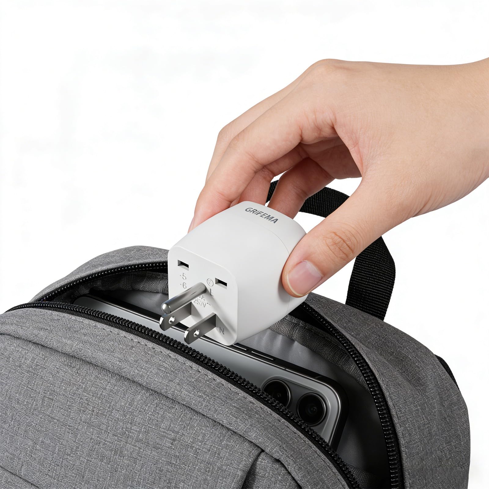 GRIFEMA Adaptateur Prise USA, Fiche France vers États-Unis Canada Mexique Thaïlande Type B, Connecteur de Voyage avec Maintien Ferme, Matériau Ignifuge PC, 250V 10A, 2 Pièces