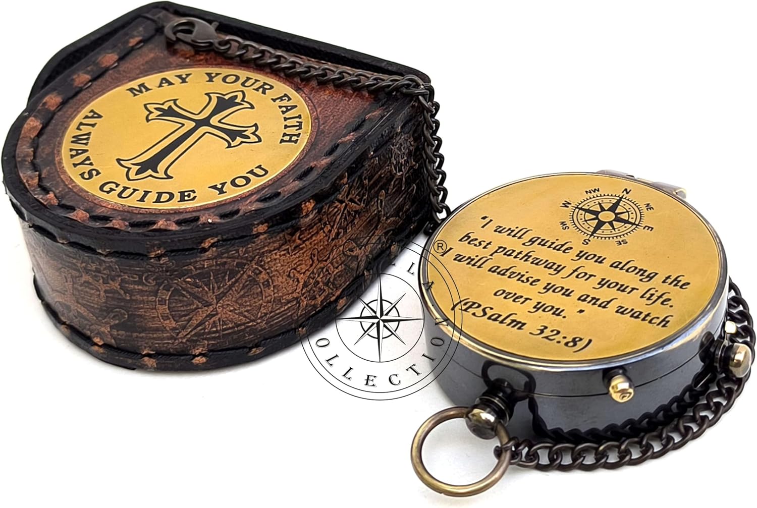 アンティーク 航海 方向性 真鍮 キャンプ コンパス 刻印 ポケット ギフト アンカー付き 木製ボックス