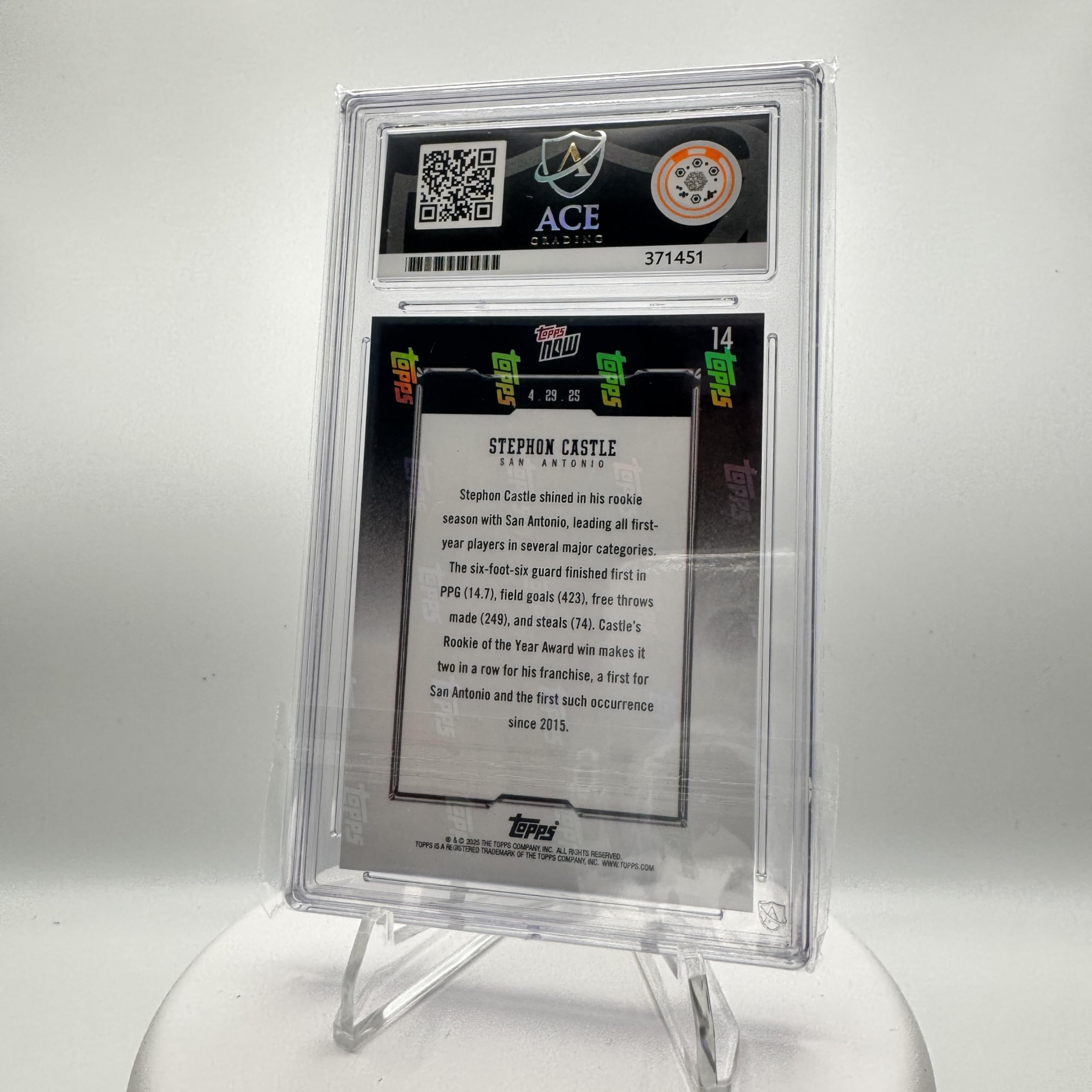 Tops Now | Stephon Castle - 2025 Topps NOW Basketball - 14e année - 10e année