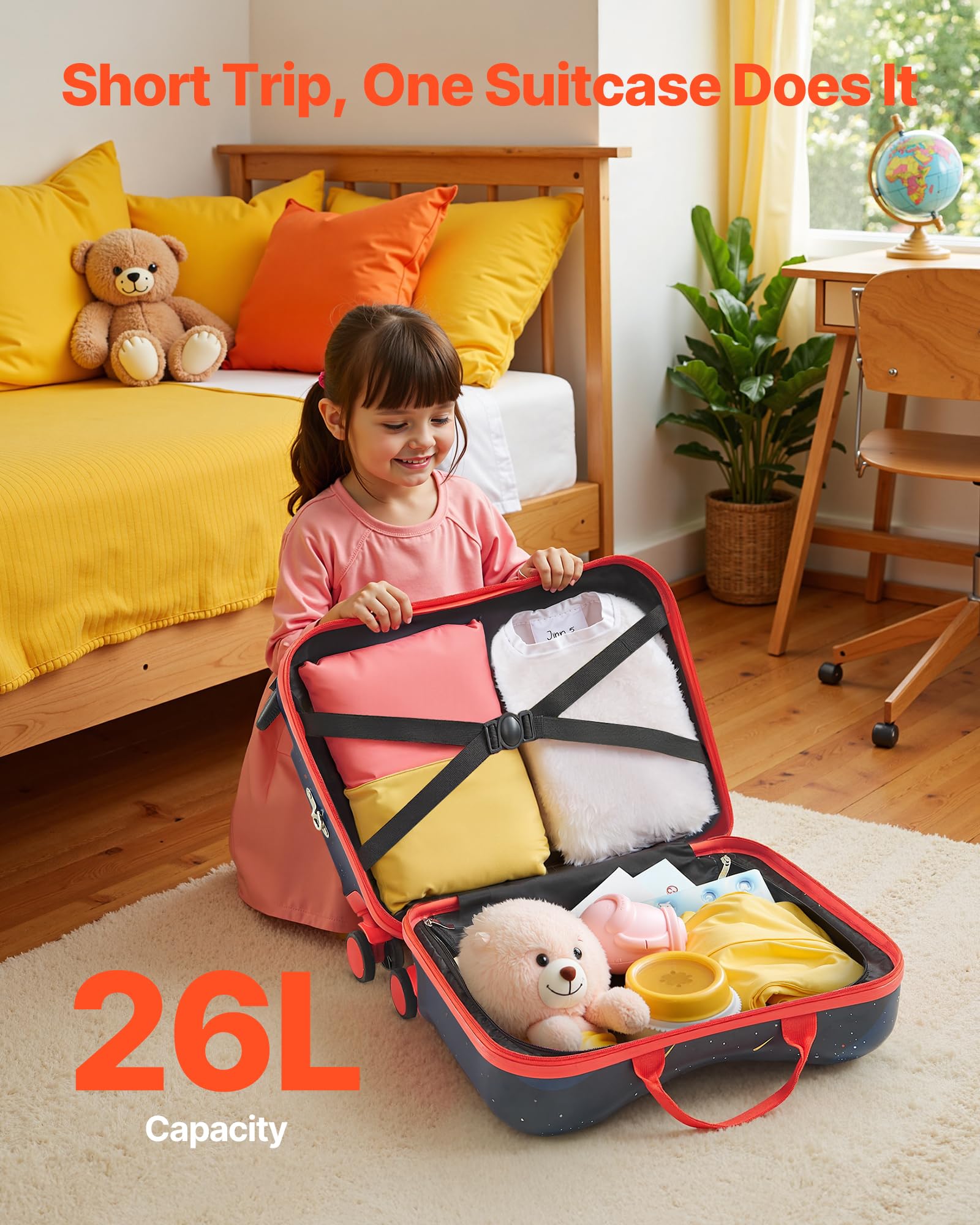 VEVOR Walizka na skuter podróżny o pojemności 20 l, wózek na skuter maks. obciążenie 50 kg, antypoślizgowy uchwyt TPR walizka na skuter, hulajnoga z 4 kołami, niebiesko-biała