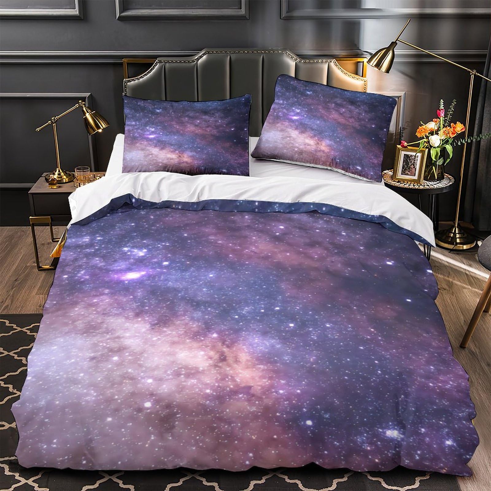 Parure de lit ciel étoilé 135x200cm housse de couette imprimée 3D garçon
