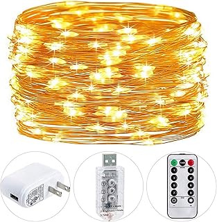 Fairy Lights Plug in, 33ft 100 LED Fairy Lights for Bedroom, Twinkle Lights with Remote Timer 8 Modes String Lights for Christmas Thanksgiving Patio Wedding Party Indoor Outdoor Decor