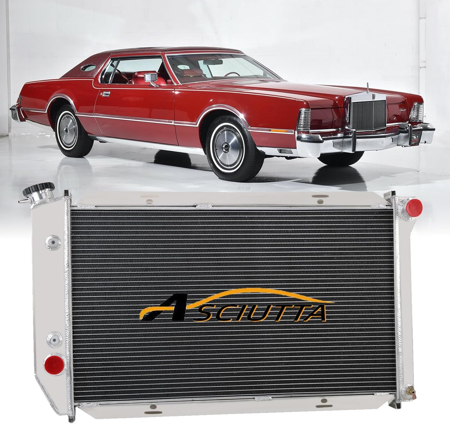 Full Aluminum Radiator for 1975-1979 76 77 78 Ford LTD II Ranchero Thunderbird Mercury Cougar Montego Lincoln Mark IV