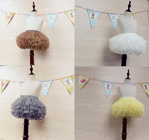 Vista 7 de Falda tutú para niña pequeña de 6 capas de tul tutús 1-8T